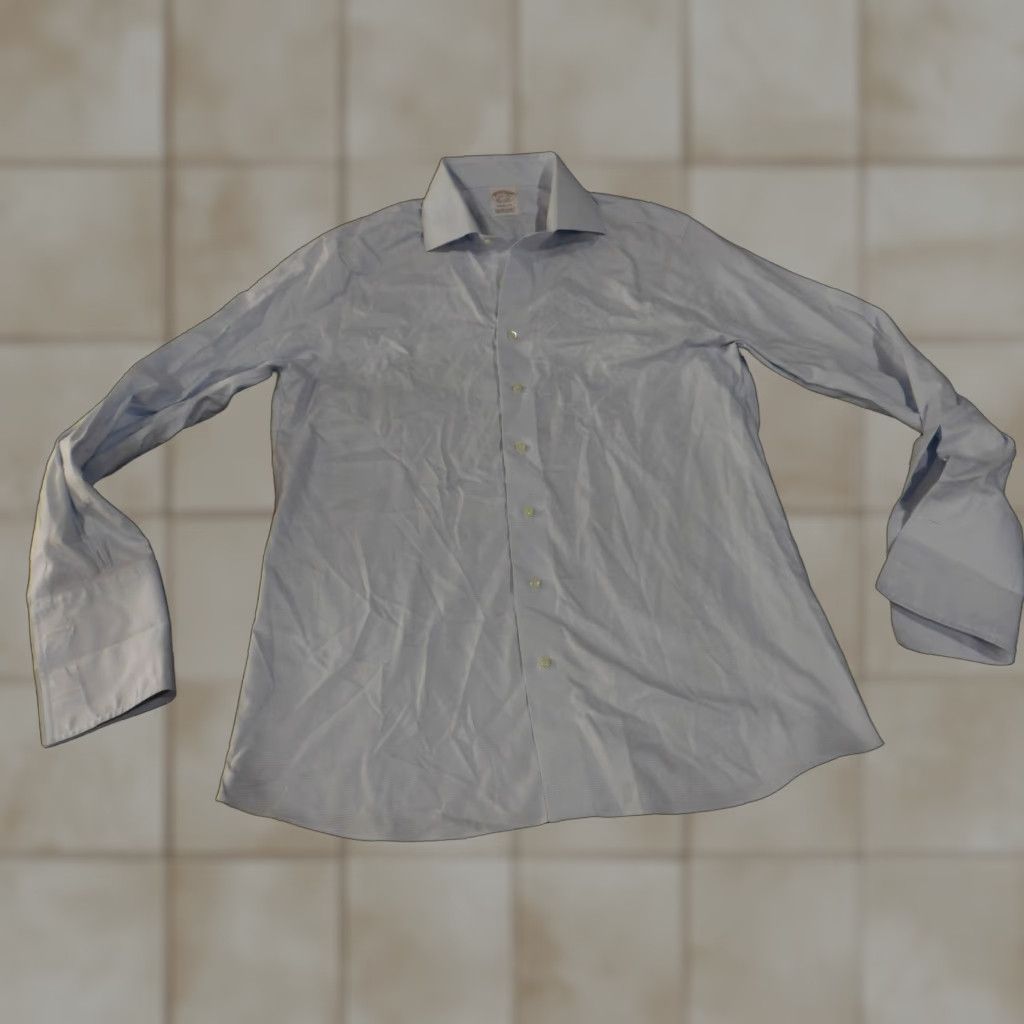 Brooks Brothers Brooks Brothers dress shirt mens 16.5 blue soho fit non iron button front long sleeve striped casual business mens Regular 1818 French cuff blue Size 46R - 1 Thumbnail