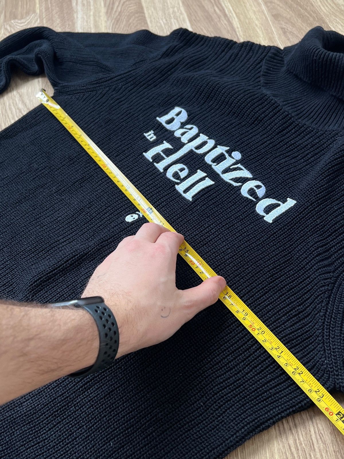 MXDVS MXDVS “ Baptized in Hell” Cotton Black Knit Sweater size L Size US L / EU 52-54 / 3 - 10 Thumbnail