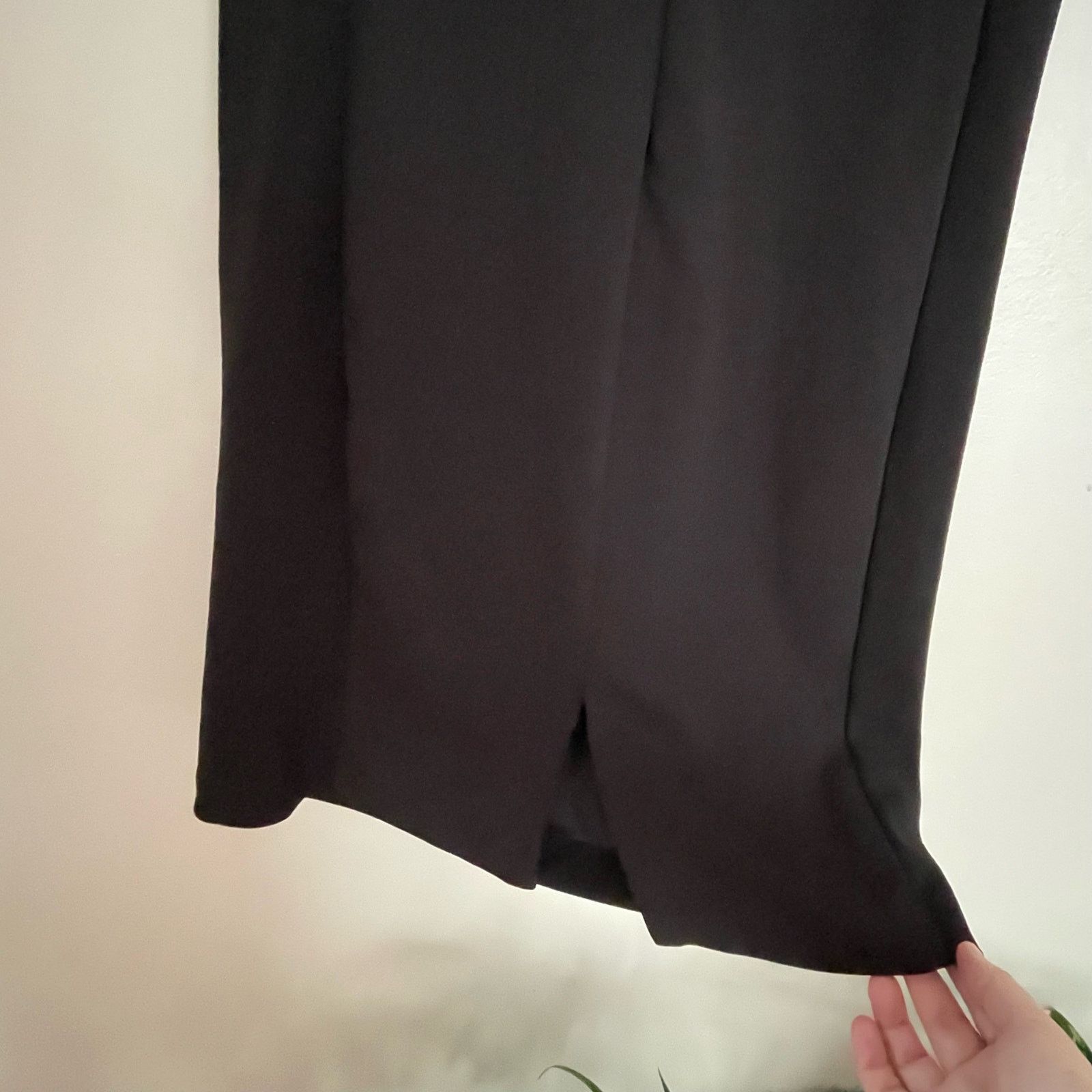 Zara Zara Crepe Sheath Dress Cross Over Neck Wide Straps Black L Size L / US 10 / IT 46 - 4 Thumbnail