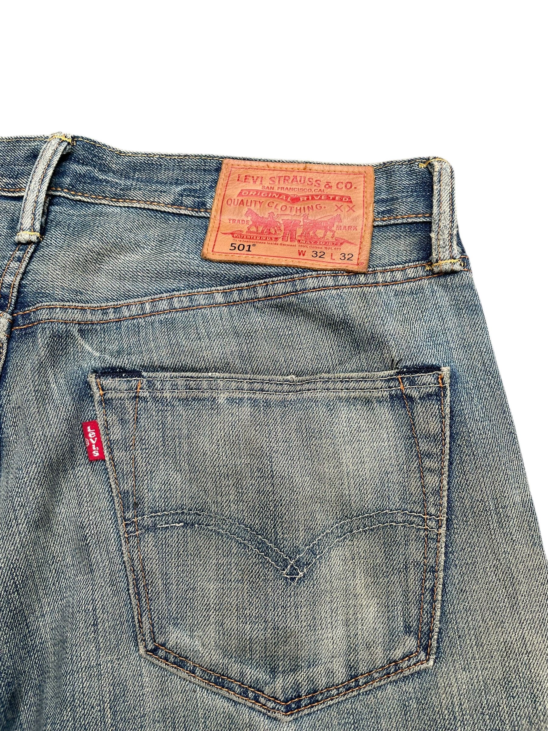 Levi's Levis 501 Faded Distresed Denim Size US 34 / EU 50 - 4 Thumbnail