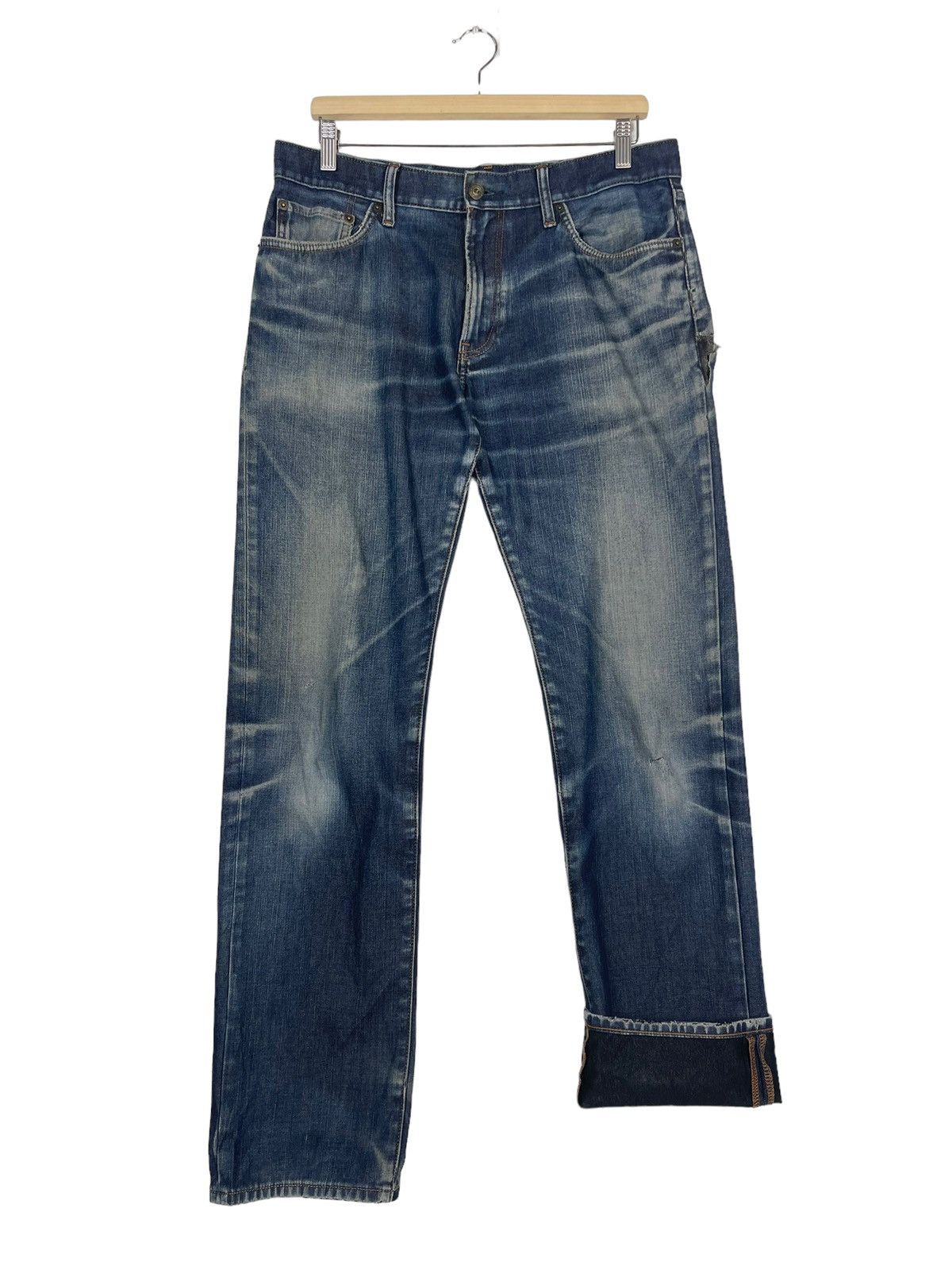 Japanese Brand UNIQLO UJ FLARE JEANS Size US 34 / EU 50 - 9 Thumbnail