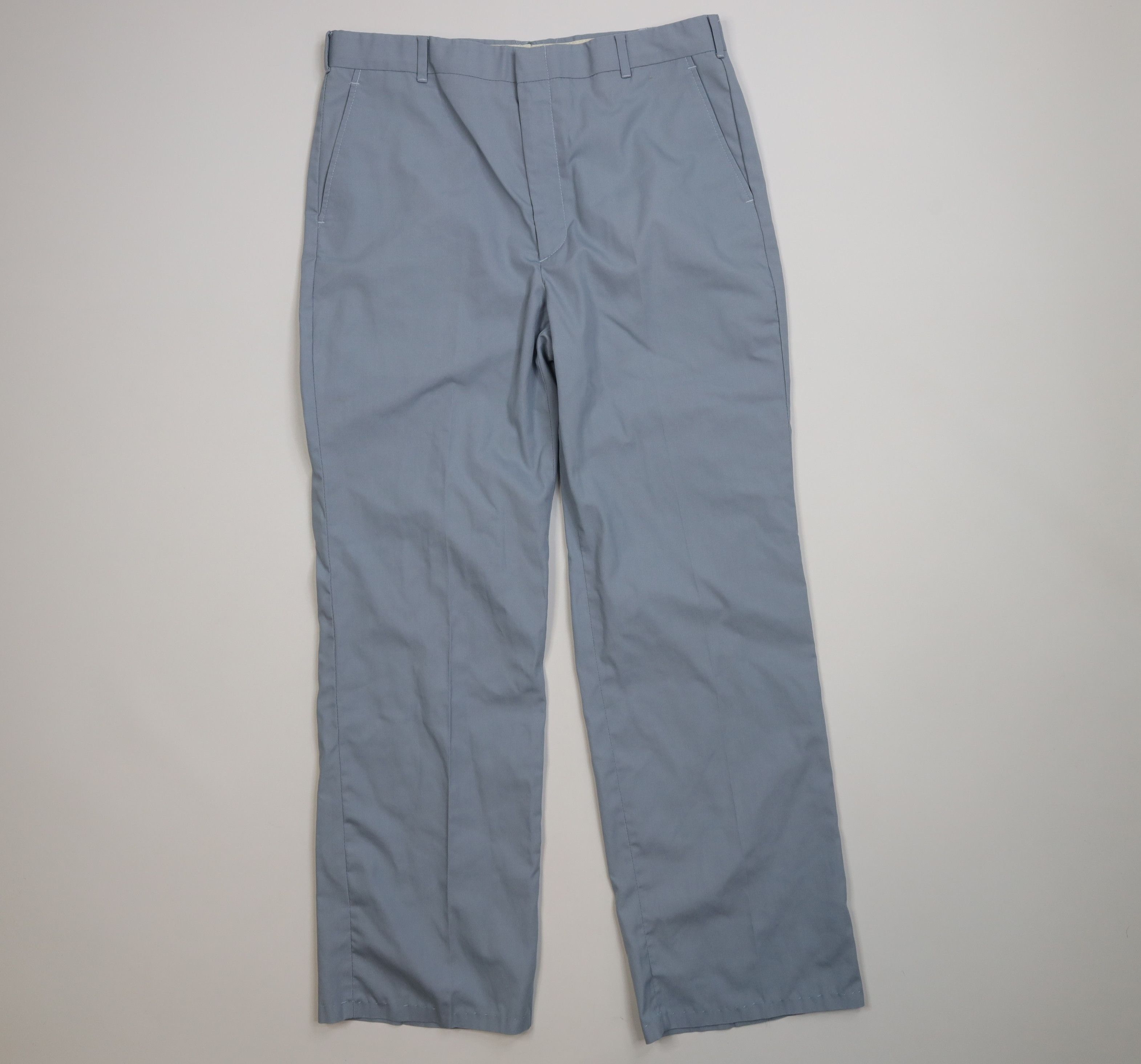 Vintage Vintage 70s Streetwear Wide Leg Chino Pants Light Blue Size US 32 / EU 48 - 1 Thumbnail