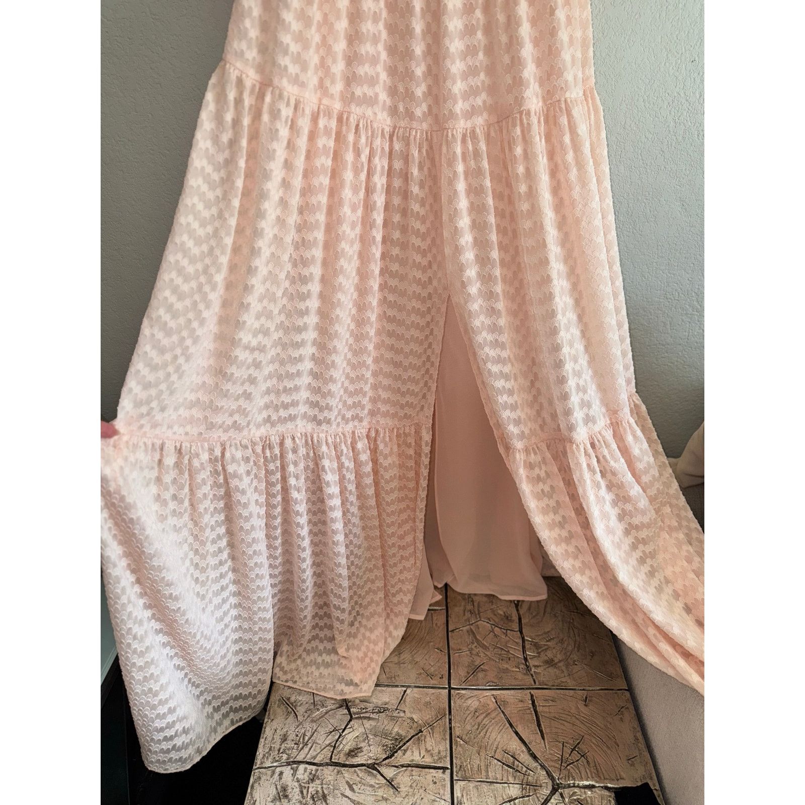 L'AGENCE L’Agence Halter Neck Maxi Dress Evening Gown Pale Pink Sz 2 Size XS / US 0-2 / IT 36-38 - 4 Thumbnail