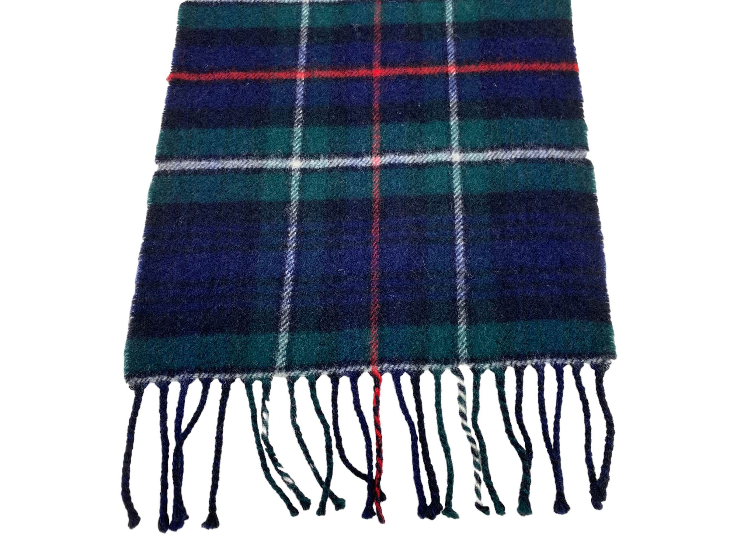 Vintage Glen Prince Vintage Lambswool Checkered Scarf – Navy Size ONE SIZE - 8 Thumbnail