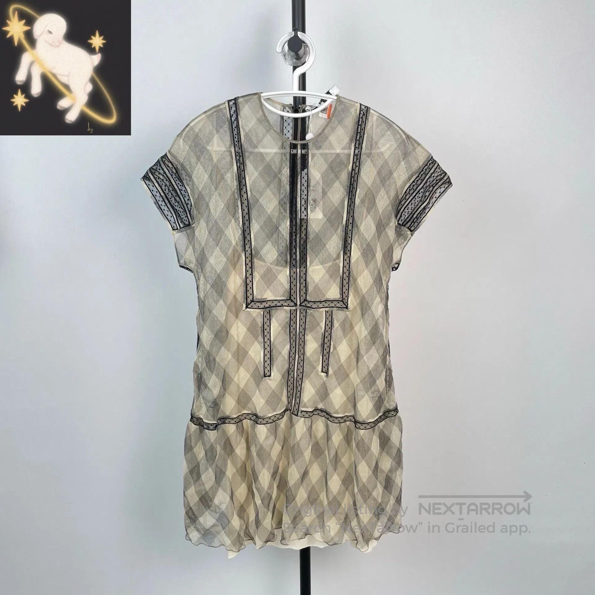 Dior Dior Black and white checkered lace sheer dress with linin Size S / US 4 / IT 40 - 1 Thumbnail