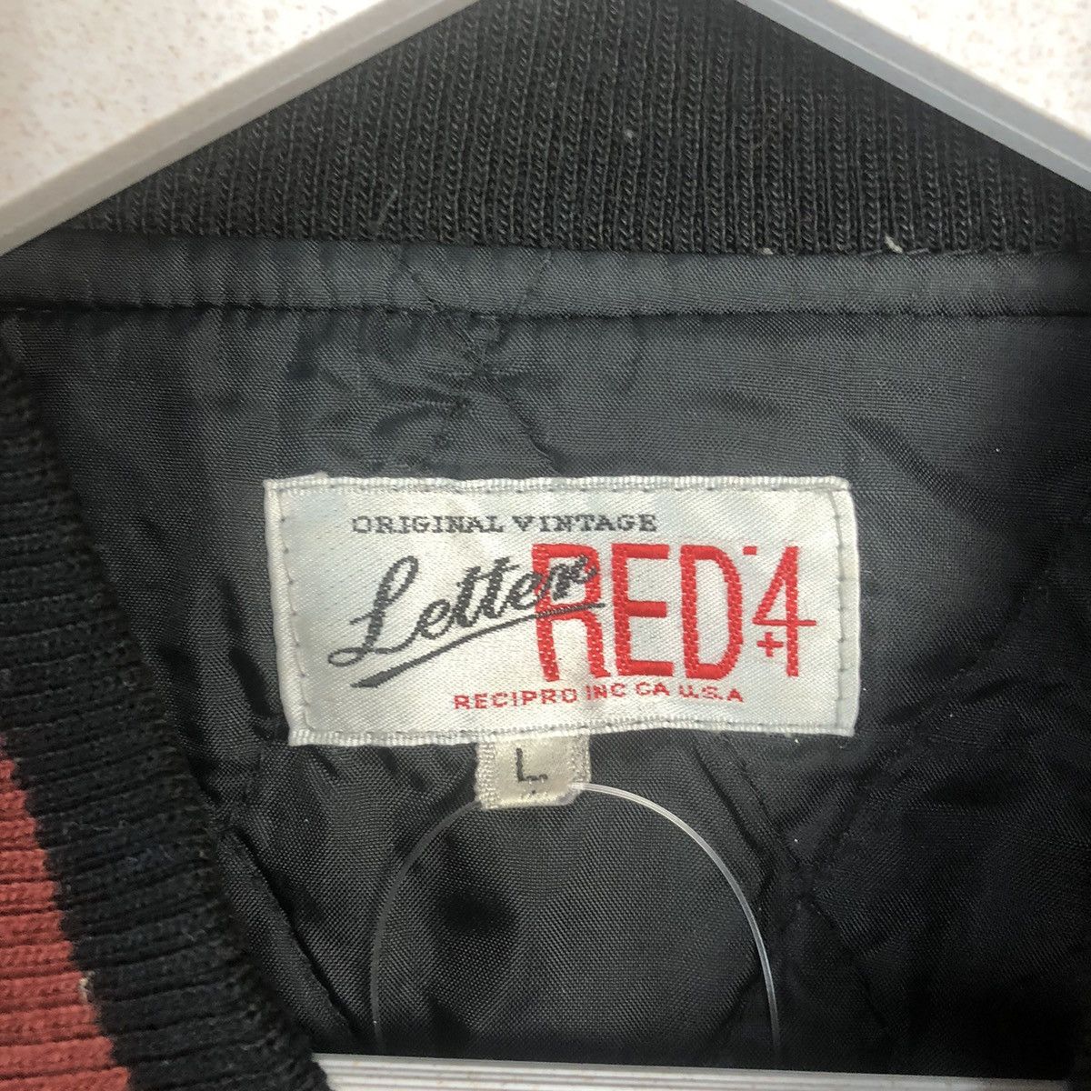 Japanese Brand DL Letter Red 4 Black/Maroon Bomber varsity Jacket #A4 Size US L / EU 52-54 / 3 - 10 Thumbnail