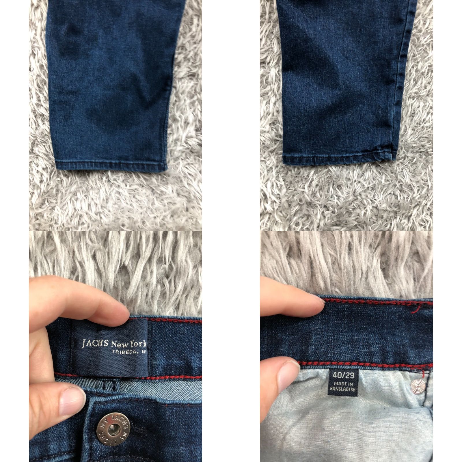 Vintage JACHS New York Jeans - 40x29 - Mens Straight Regular Fit Blue Denim Mid Rise 5-Pocket Cotton Blend Waist 40 Inseam 29 - Classic American Style Size US 40 / EU 56 - 8 Thumbnail