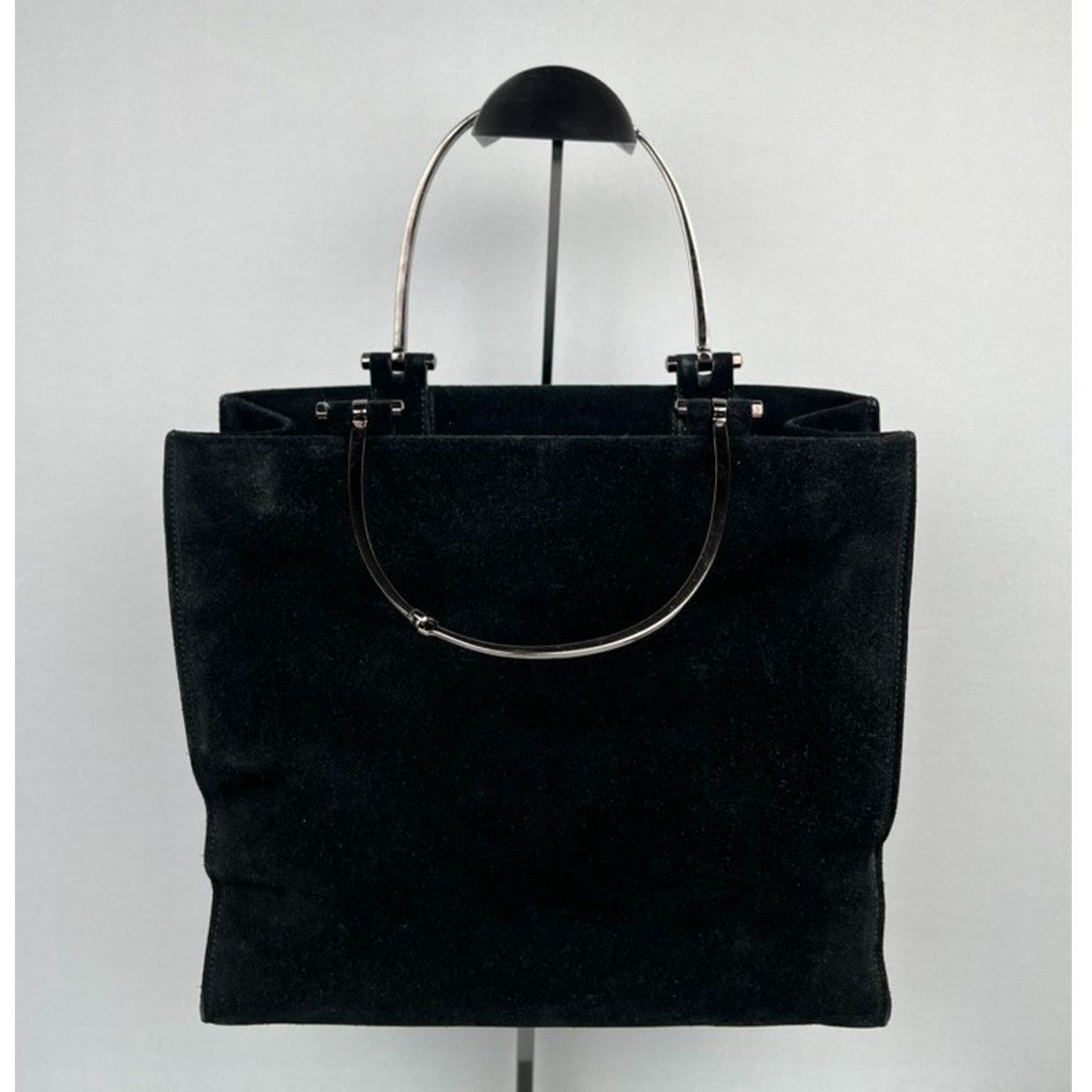 Gucci Gucci Black Suede Silver-Tone Handle Bag Vintage Size ONE SIZE - 2 Thumbnail