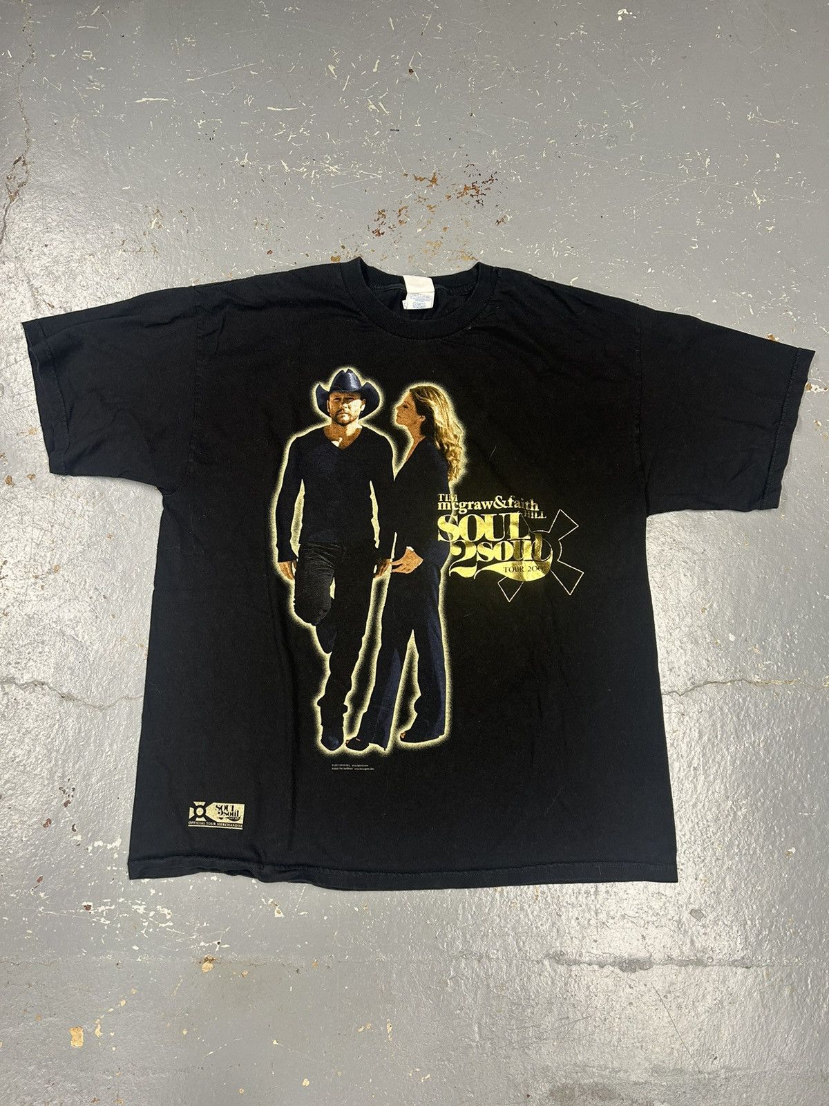 Band Tees × Vintage Crazy Vintage Y2K Black Tim McGraw Faith Hill Band Tee Shirt Size US XL / EU 56 / 4 - 1 Thumbnail