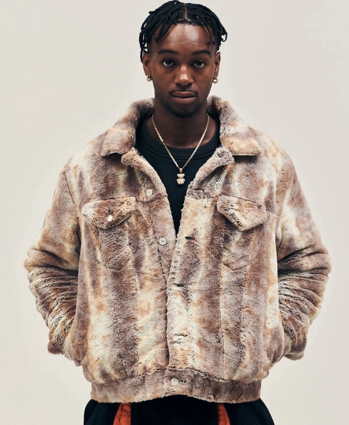 Palace Faux Fur Trucker Jacket