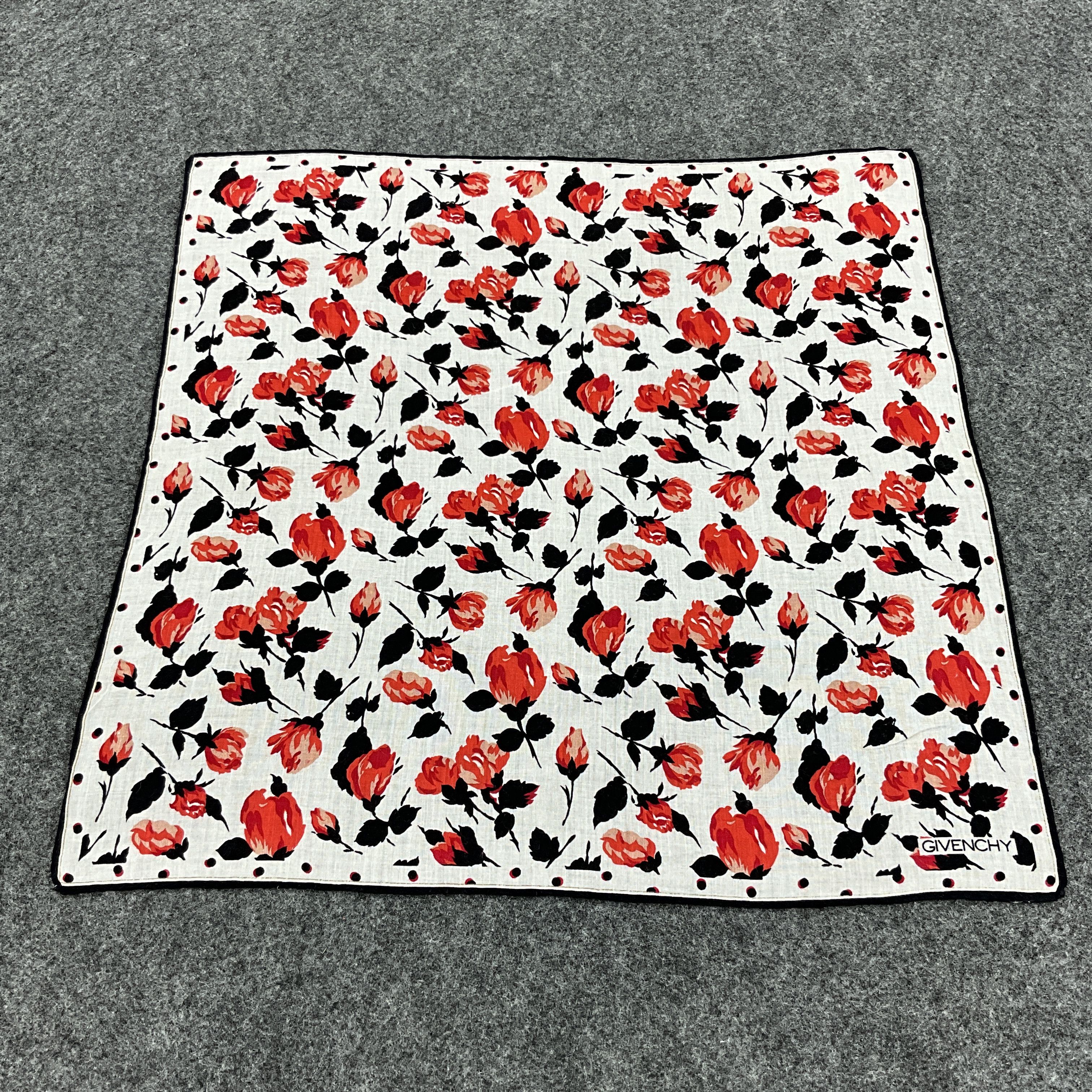 Vintage Floral Givenchy Handkerchief / Bandana / Neckerchief B054 Size ONE SIZE - 2 Thumbnail
