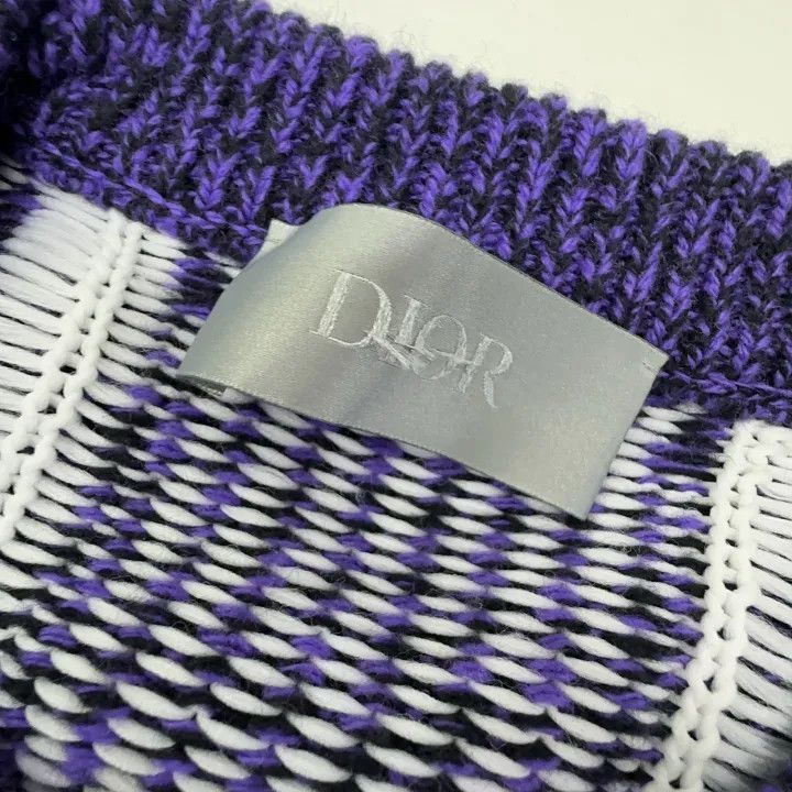Dior Dior Dior SS22 Purple Diamond Pattern Sweater 0079-2507 Size US L / EU 52-54 / 3 - 5 Thumbnail