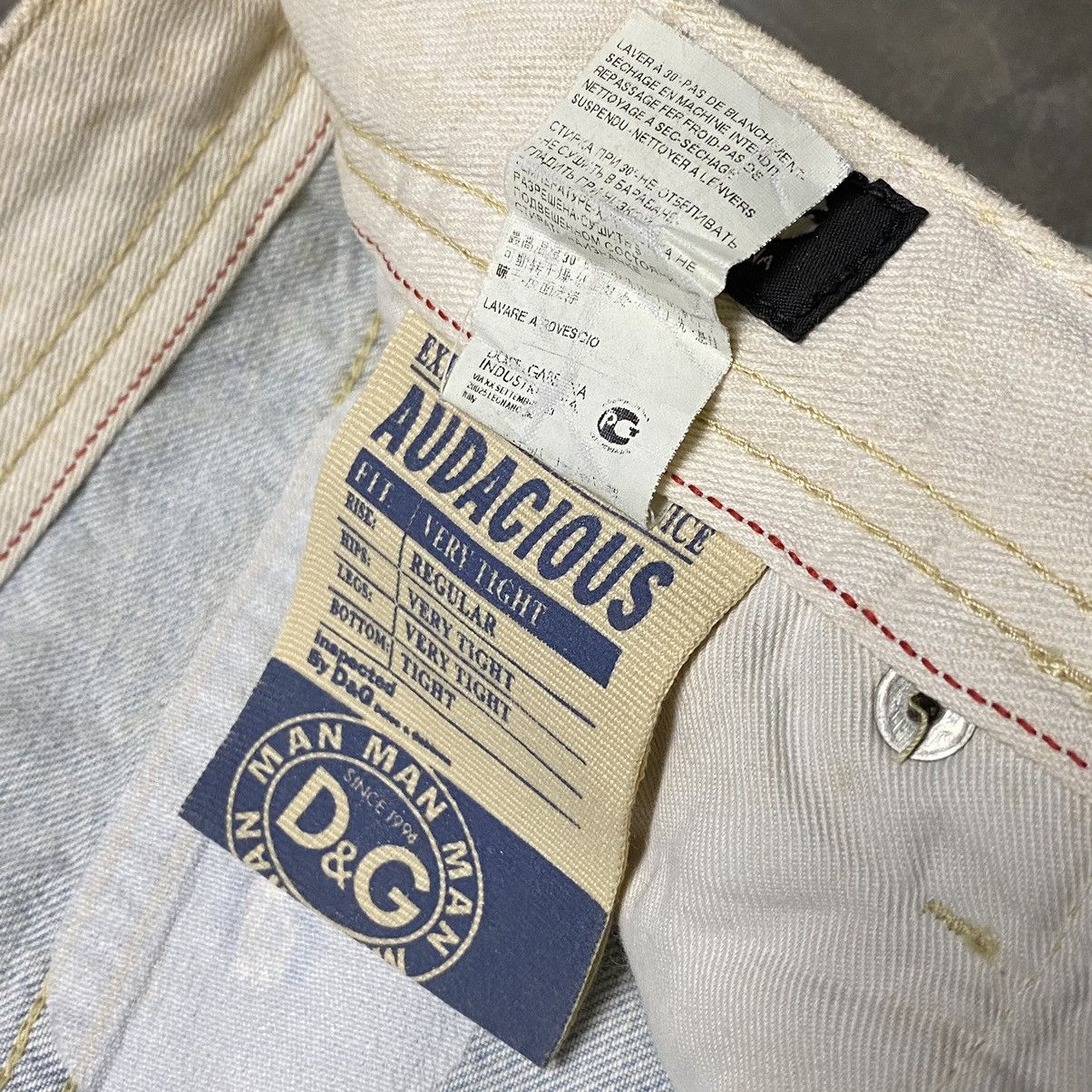 Dolce & Gabbana D&G Distressed Bleach Denim Jeans Size US 30 / EU 46 - 10 Thumbnail