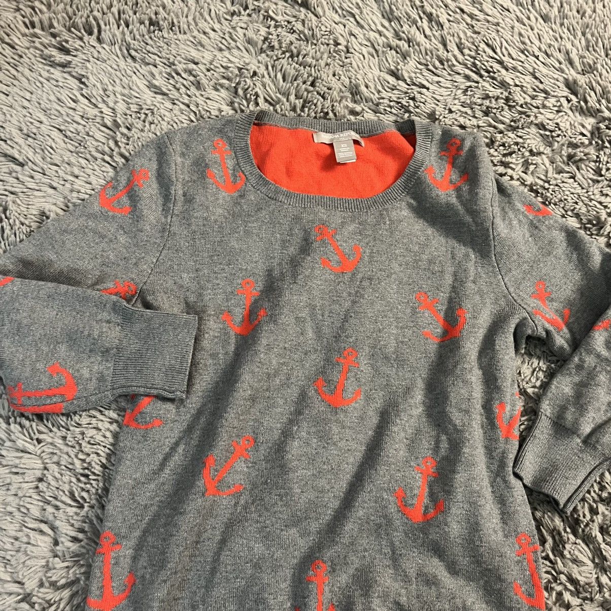 Banana Republic Grey orange Anchors sweater Size XS / US 0-2 / IT 36-38 - 4 Thumbnail