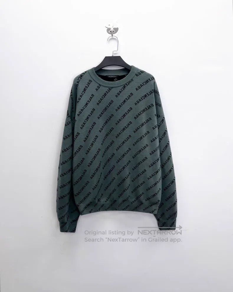 Balenciaga Balenciaga Grey Barrage Full Print Knit Sweater Size US S / EU 44-46 / 1 - 1 Thumbnail