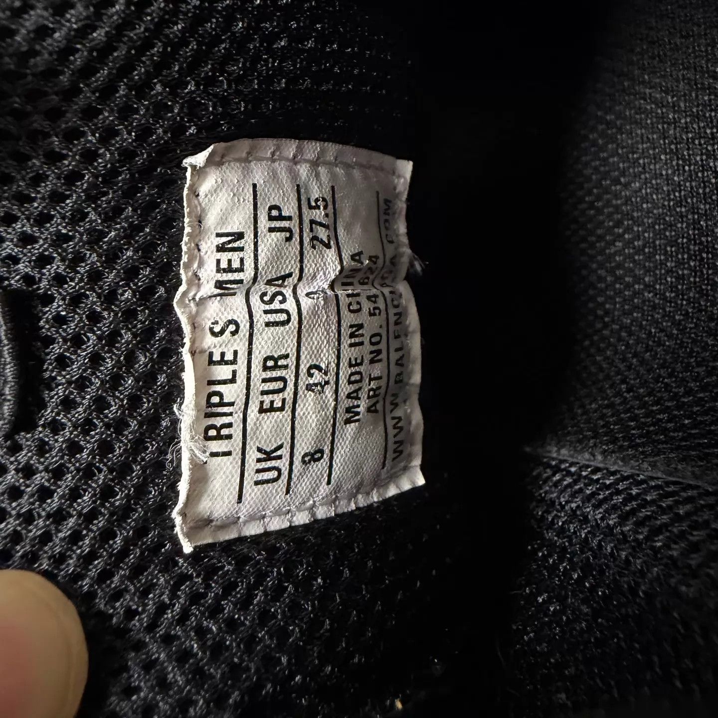 Balenciaga Balenciaga Triple S Distressed Black 42 Size US 9 / EU 42 - 9 Thumbnail