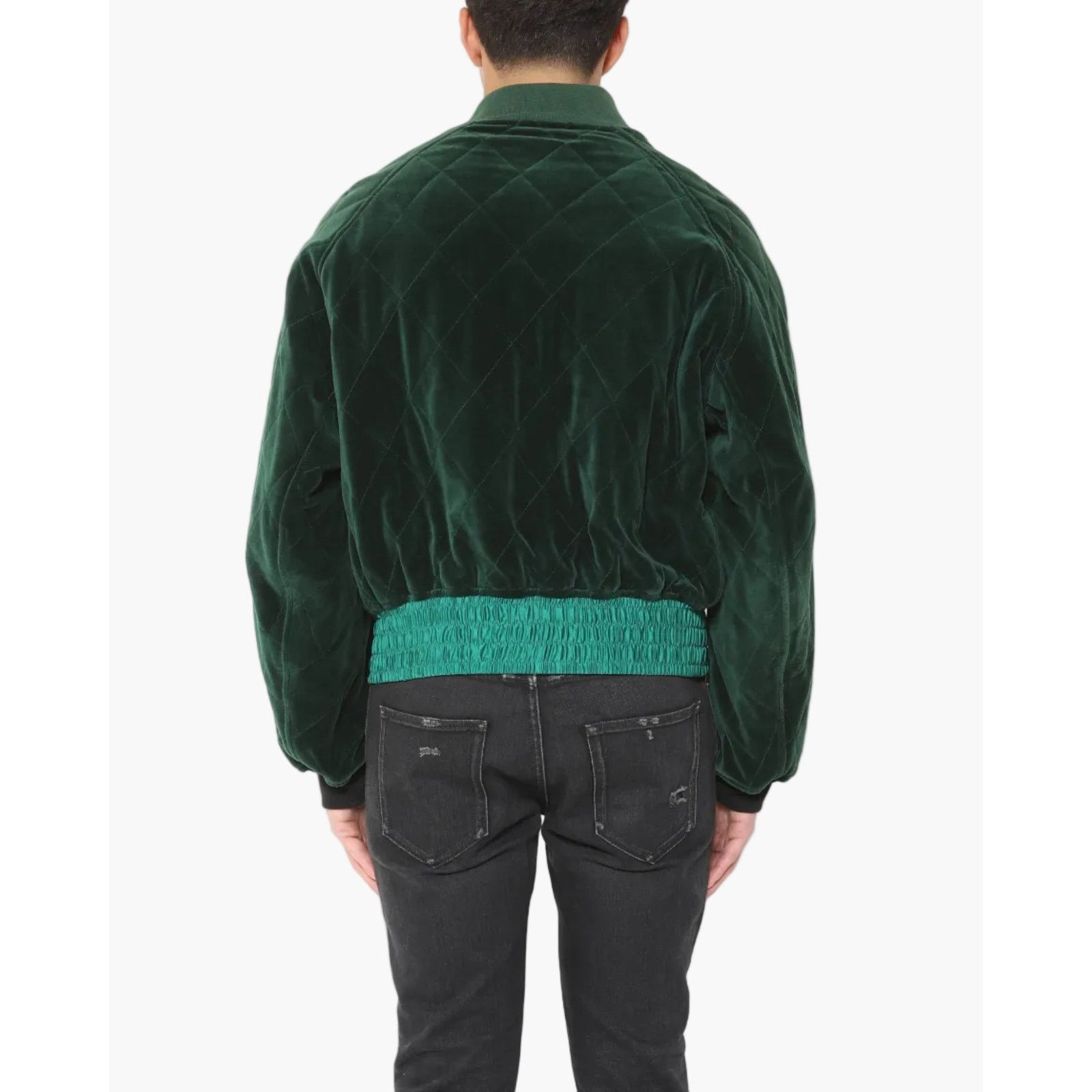 Haider Ackermann FW19 Quilted Bomber in Green Velvet Size US L / EU 52-54 / 3 - 2 Thumbnail