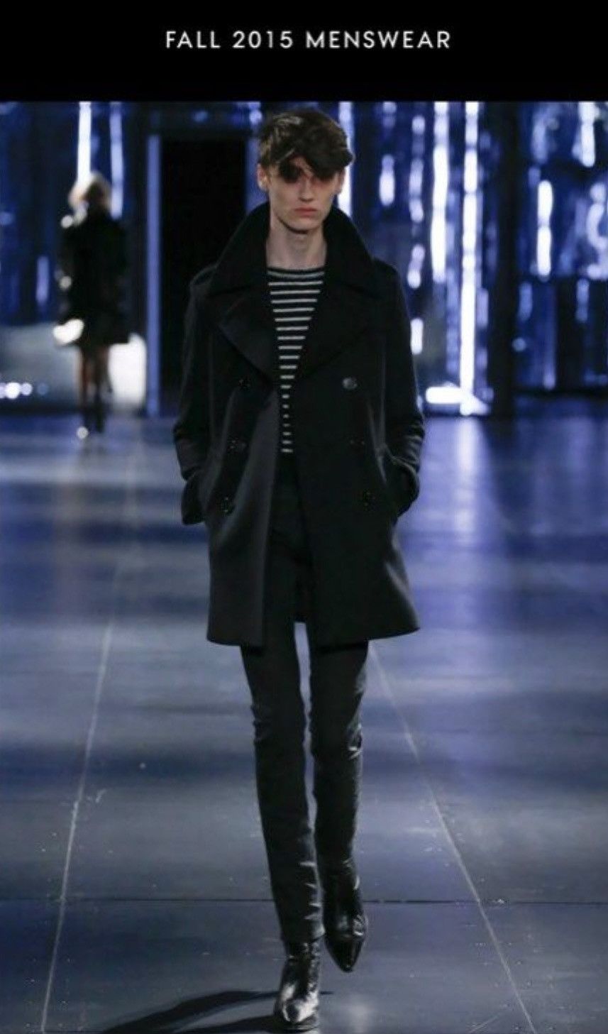 image of Saint Laurent Paris Saint Laurent Fw15 Classic Black Caban Coat, Men's (Size XS)