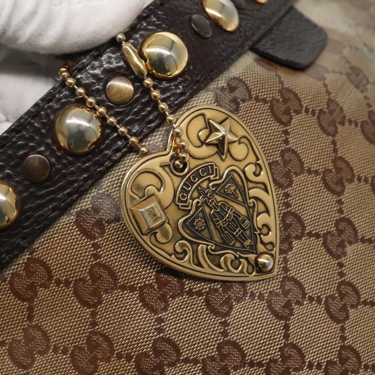 Gucci GUCCI GG Crystal Tote Bag Coated Canvas Beige Gold Size ONE SIZE - 17 Thumbnail