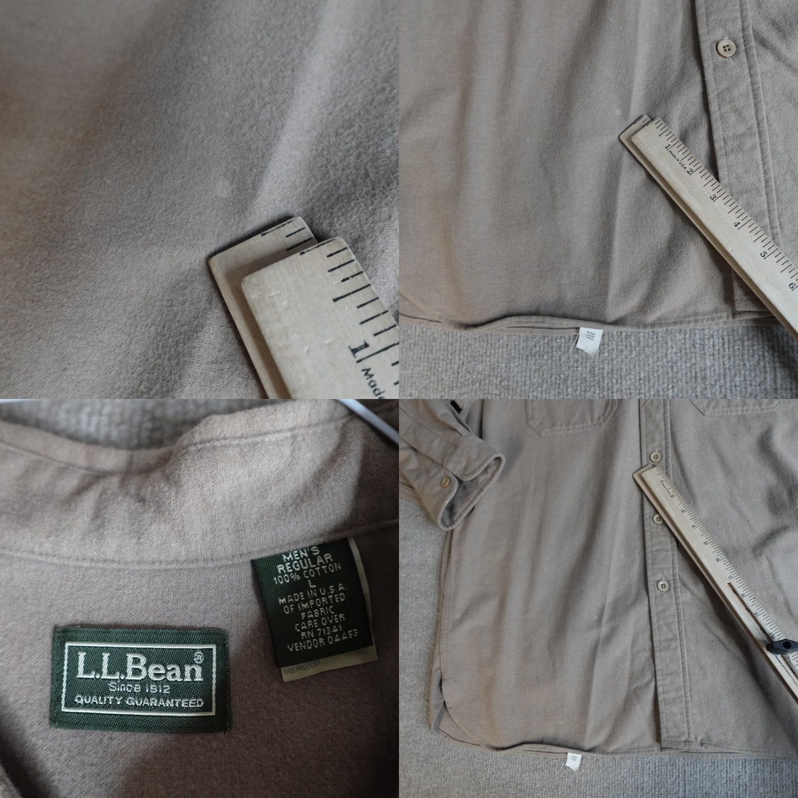 Vintage VINTAGE LL Bean Chamois Shirt Large Beige Solid Cotton 2000 Mens Long Sleeve Button-Up Flannel Size US L / EU 52-54 / 3 - 8 Thumbnail
