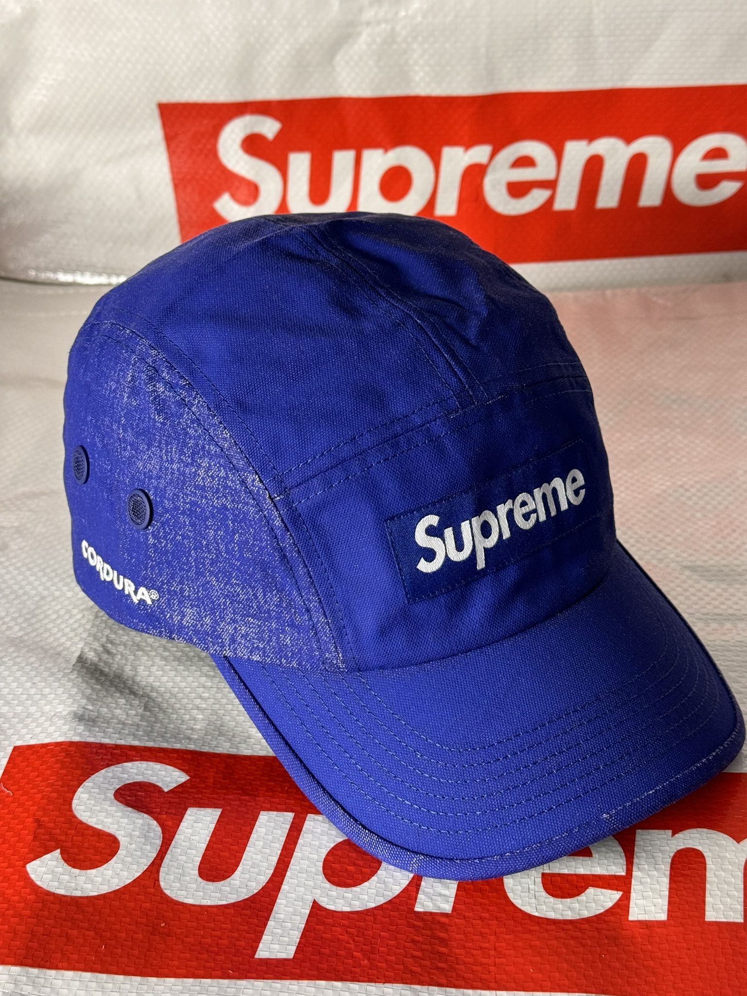 Supreme Supreme Coated Cordura Camp Cap Royal SS22 | Grailed