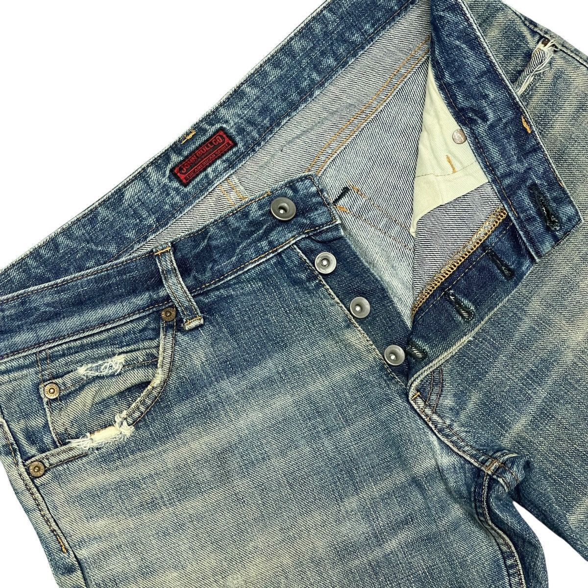 Johnbull Vtg Distressed Faded Straight Selvedge Jeans Made in Japan Size US 32 / EU 48 - 14 Thumbnail