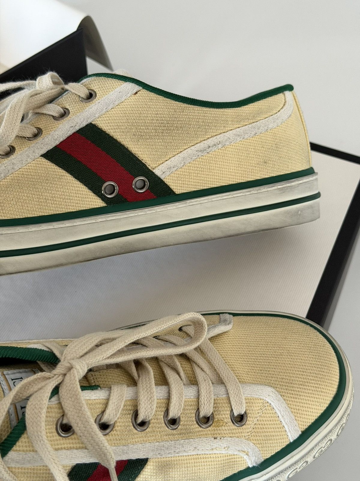Gucci GUCCI Tennis 1977 distressed GG Canvas Web Mens Size 8 Size US 8 / EU 41 - 14 Thumbnail