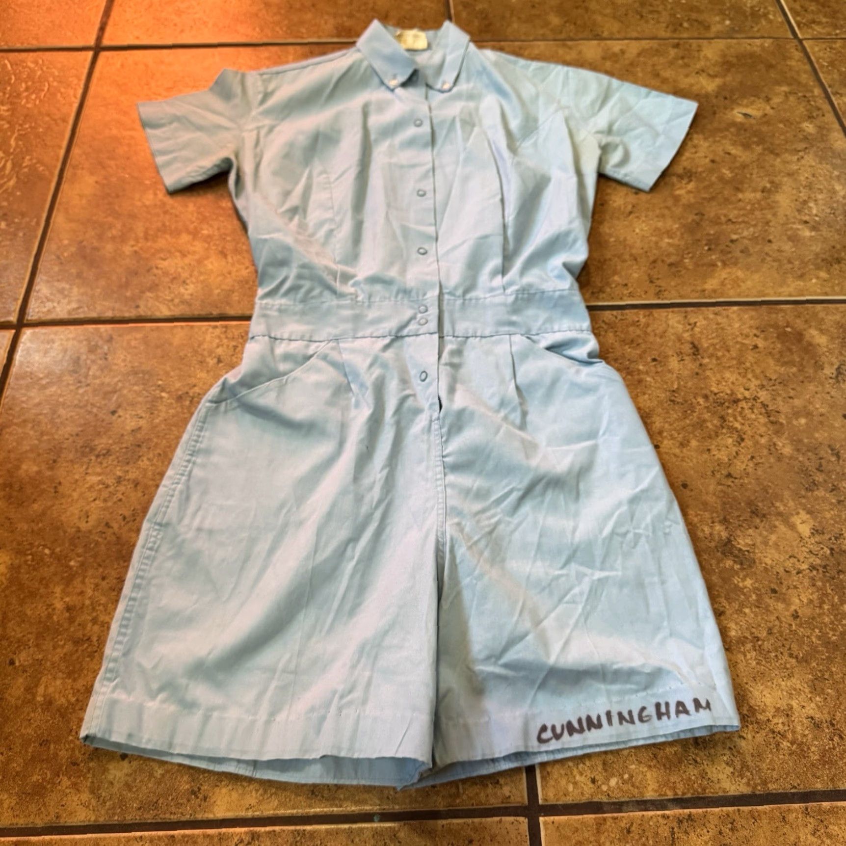 Vintage Vtg nurse uniform WWII blue pinstripe dress Sz 10 50s 60s Size M / US 6-8 / IT 42-44 - 2 Thumbnail