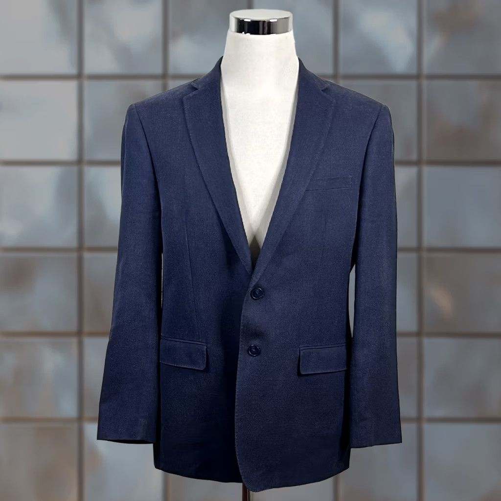 Calvin Klein Calvin Klein Sport Coat Silk Wool Blend Blue 42R Two-Button Lined Double-Vented Wool Silk 2 Piece Mens Regular Jacket Coat Size US XS / EU 42 / 0 - 1 Thumbnail