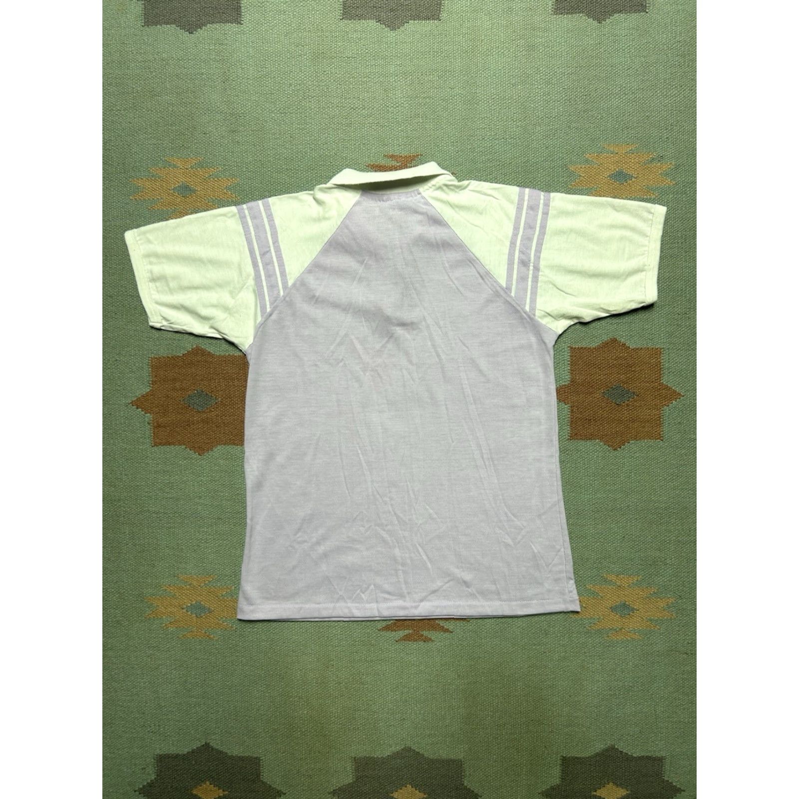 Vintage VINTAGE 80s short sleeve polo shirt striped lilac purple 2 tone soft Sm/Med Mens Polo Shirts 80s Mens Purple Striped Polo Size US M / EU 48-50 / 2 - 5 Thumbnail
