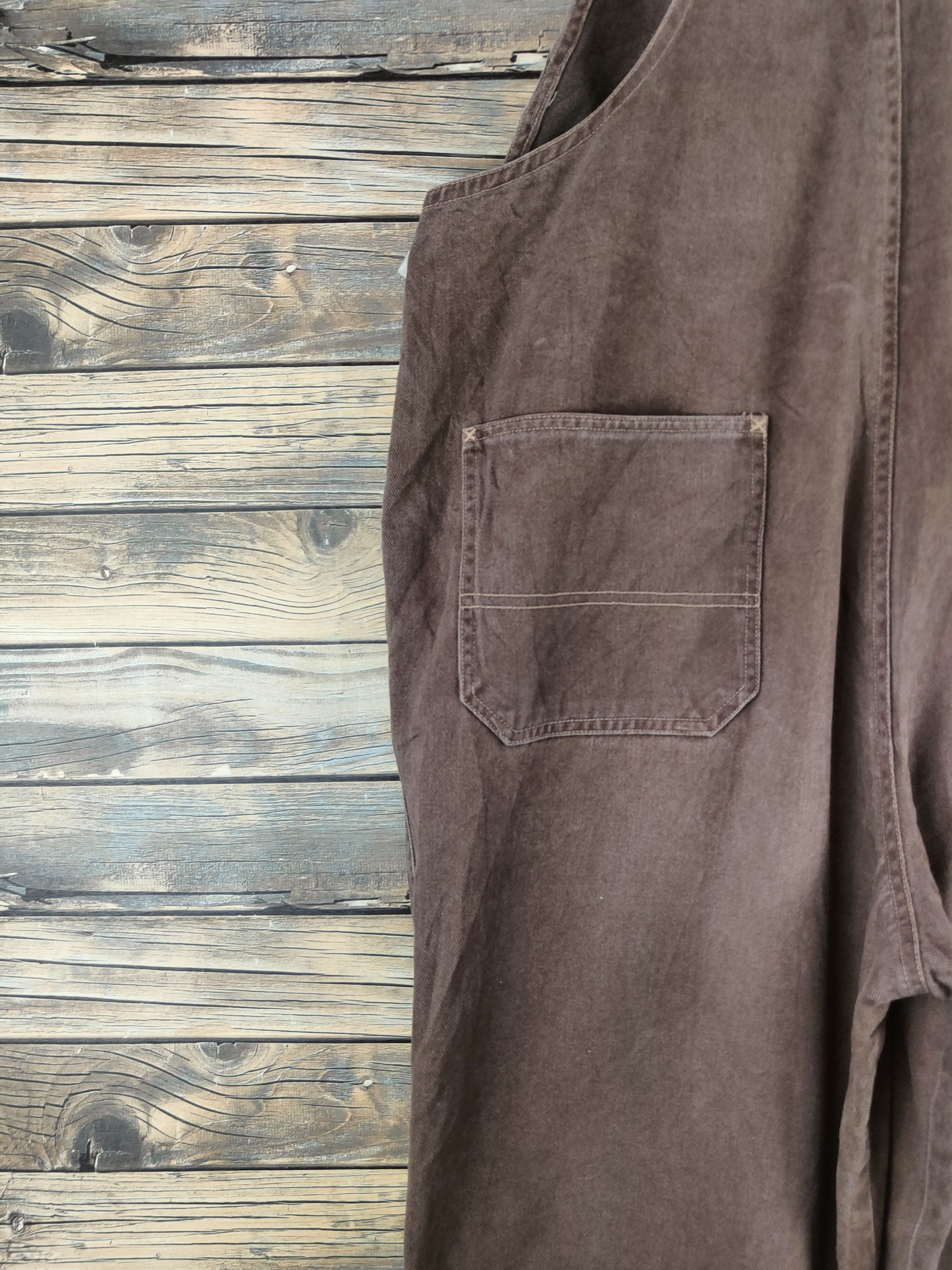 Japanese Brand Daily Topics blue jeans Brown Multipocket Jumpsuits #S2930 Size US 31 - 13 Thumbnail