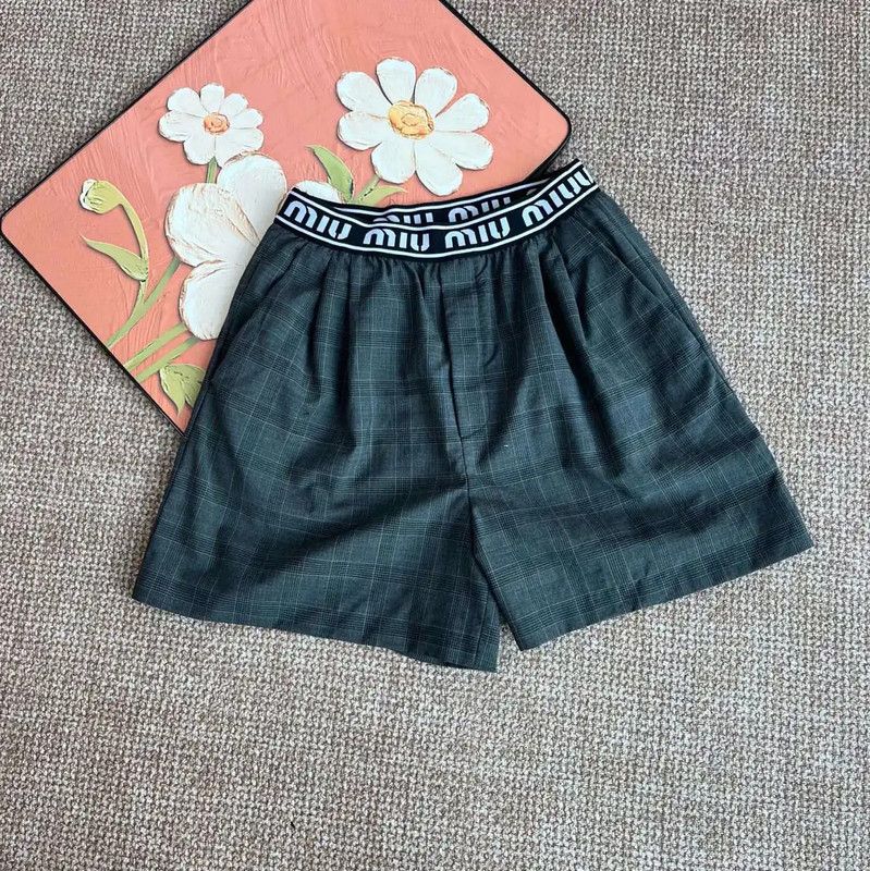 Miu Miu Miu Miu Gray Cotton Women's Shorts 0089 Size 23" - 1 Thumbnail