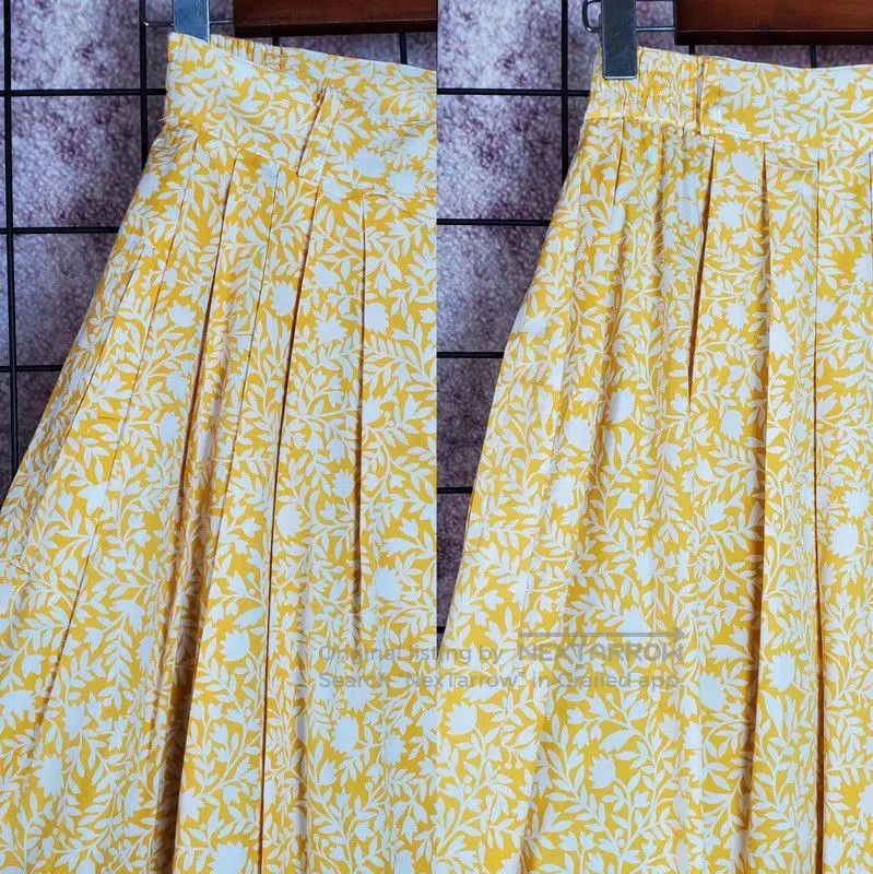 Dior Dior Yellow Floral Cotton Midi Skirt for Summer . Size 24" / US 00 / IT 34 - 4 Thumbnail