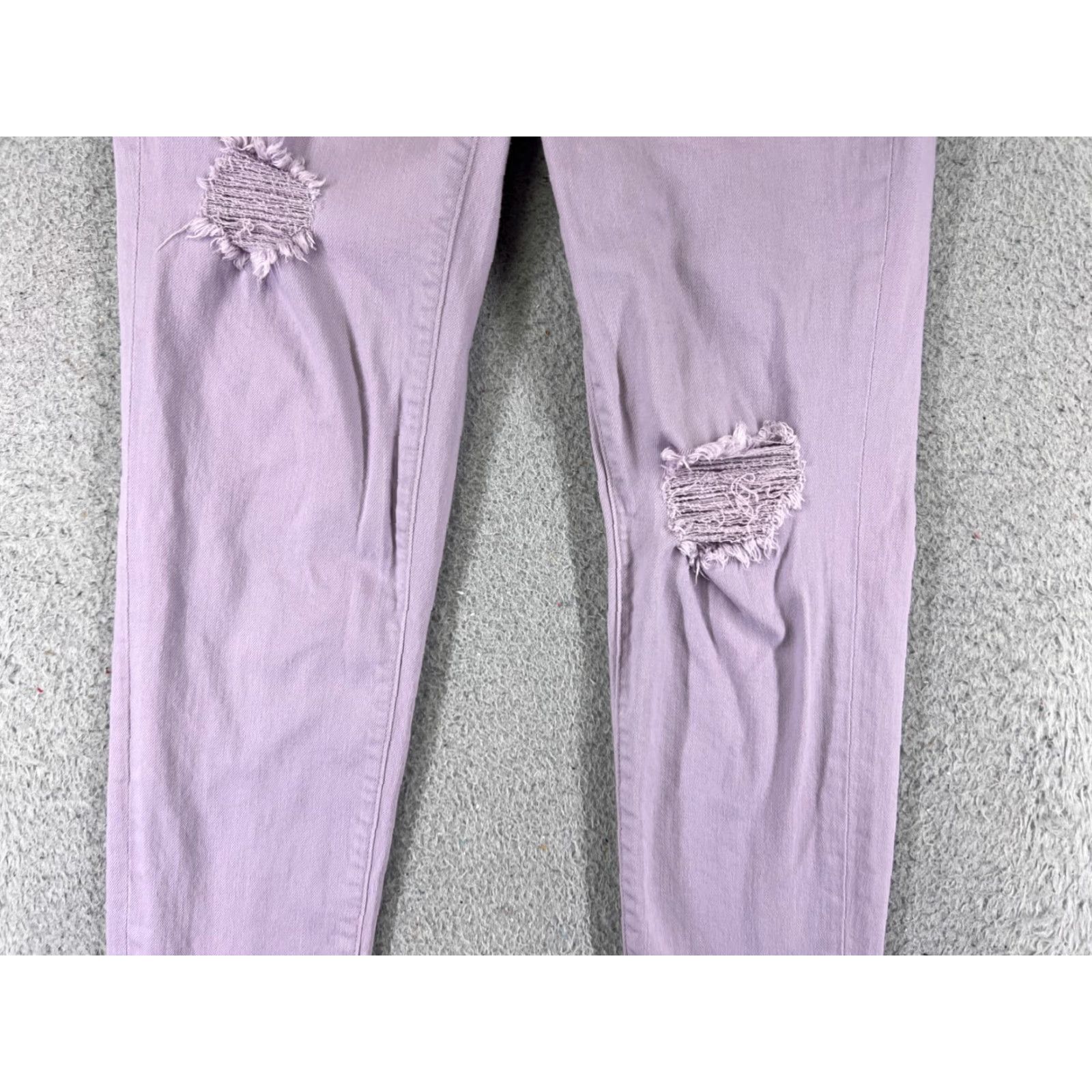 Vintage New York & Company Pants Womens 2 Purple Distressed Straight Leg Low Rise 27x28 Size 26" / US 2 / IT 38 - 3 Thumbnail