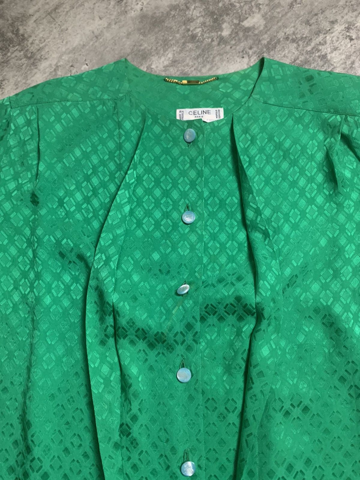 Celine Celine Double Pleated Green Monogram Patterned Size M / US 6-8 / IT 42-44 - 3 Thumbnail