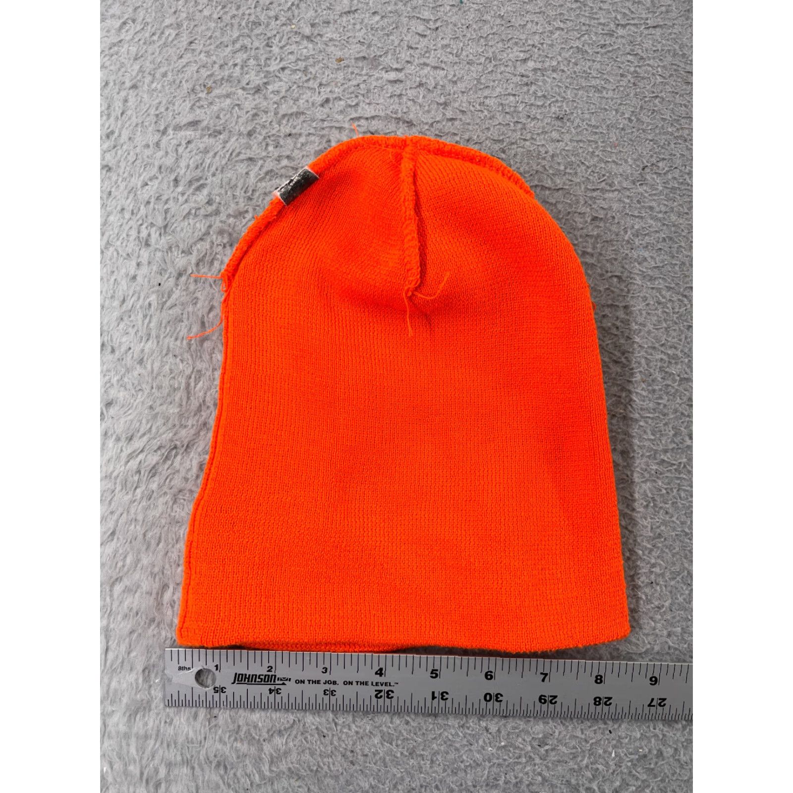 Vintage Beanie Toque Hat Adult Orange Knit Acrylic High Visibility Hunting Snow Winter Ski Mens Size ONE SIZE - 3 Thumbnail