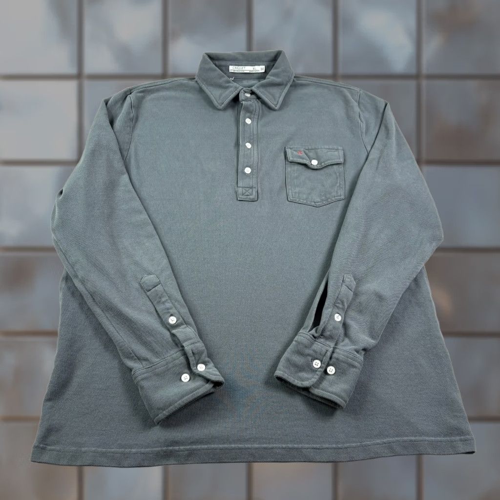 Vintage VINTAGE Criquet Polo Shirt Mens XL Gray Long Sleeve Pocket Preppy Casual Organic Cotton Size US XL / EU 56 / 4 - 1 Thumbnail