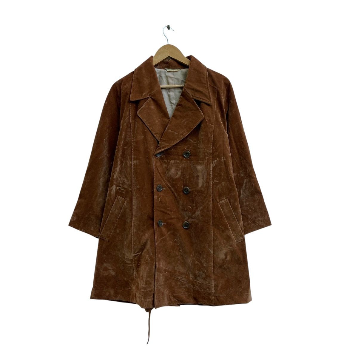 Japanese Brand × Numero 00 Vintage Japanese Brand Numero Velvet Belted Long Cota Size M / US 6-8 / IT 42-44 - 1 Thumbnail