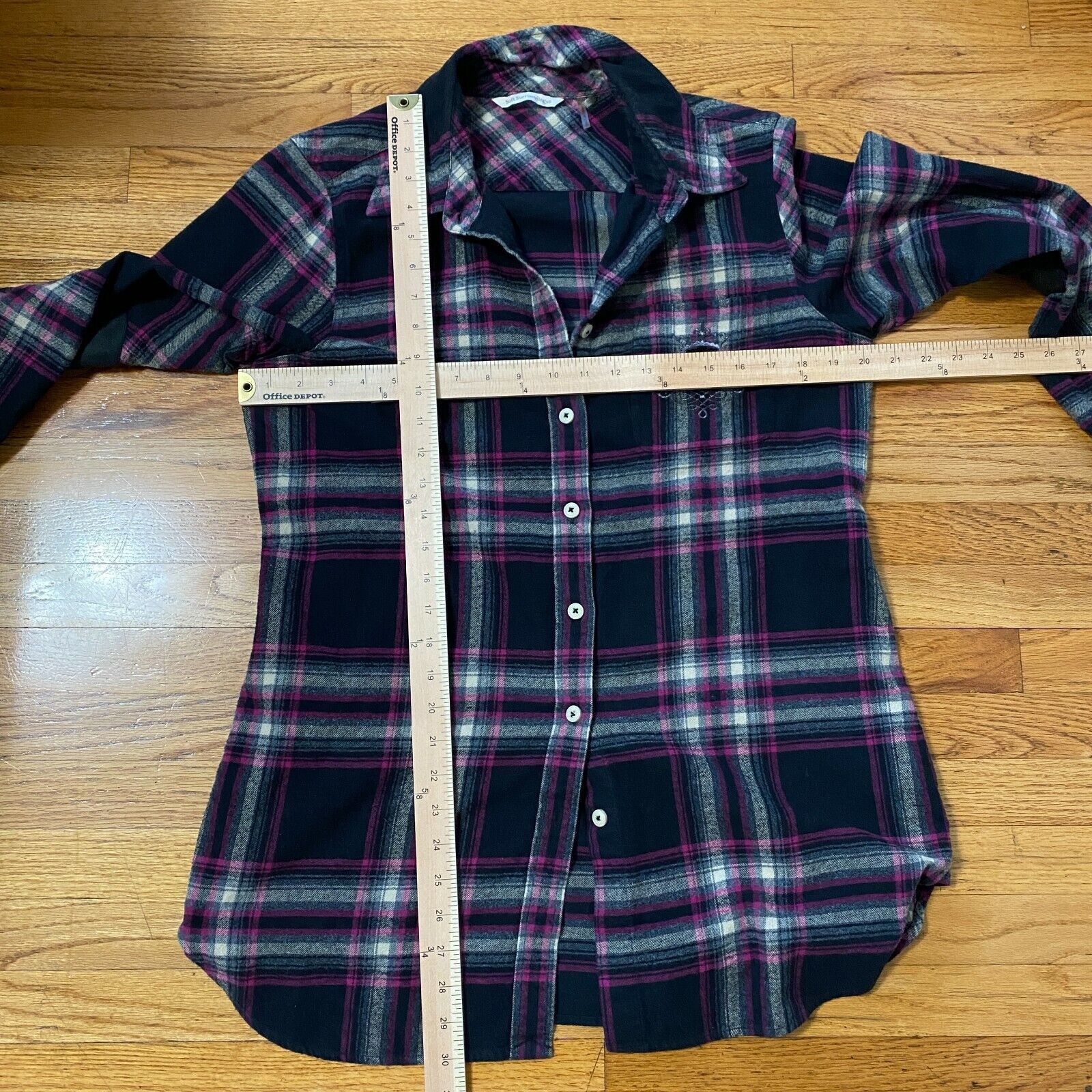 Other Soft Surroundings Magenta Plaid Button Embroidered Back M Size M / US 6-8 / IT 42-44 - 10 Thumbnail