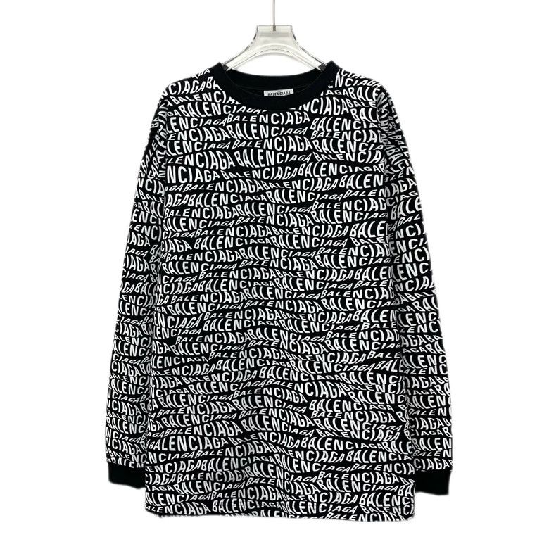 Other Balenciaga Black logo printed cotton crewneck long sleeve Size XS / US 0-2 / IT 36-38 - 1 Thumbnail
