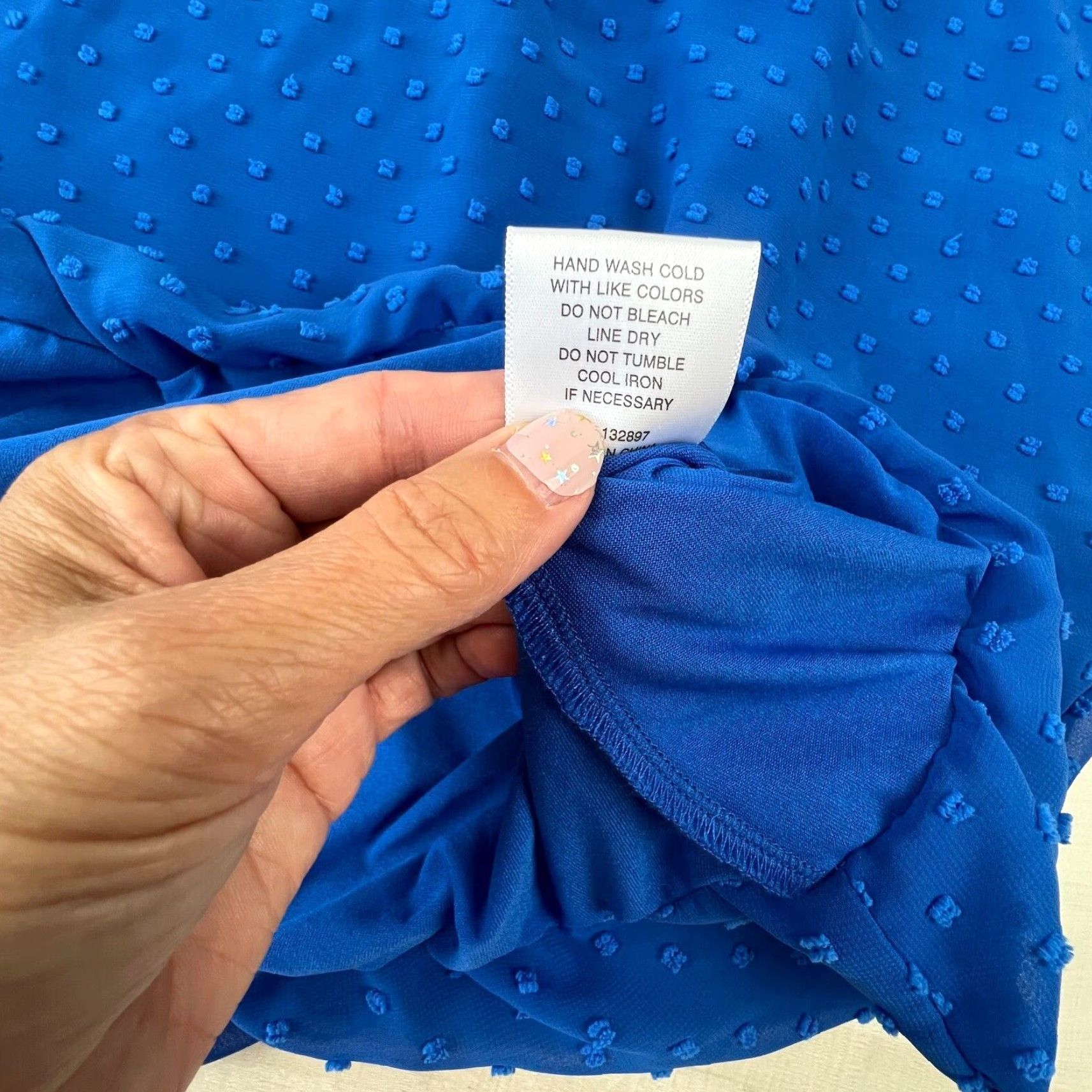 Vintage Rose & Olive Womens Blue Short Sleeve Blouse Large Flowy Loose Shirt Size L / US 10 / IT 46 - 5 Thumbnail