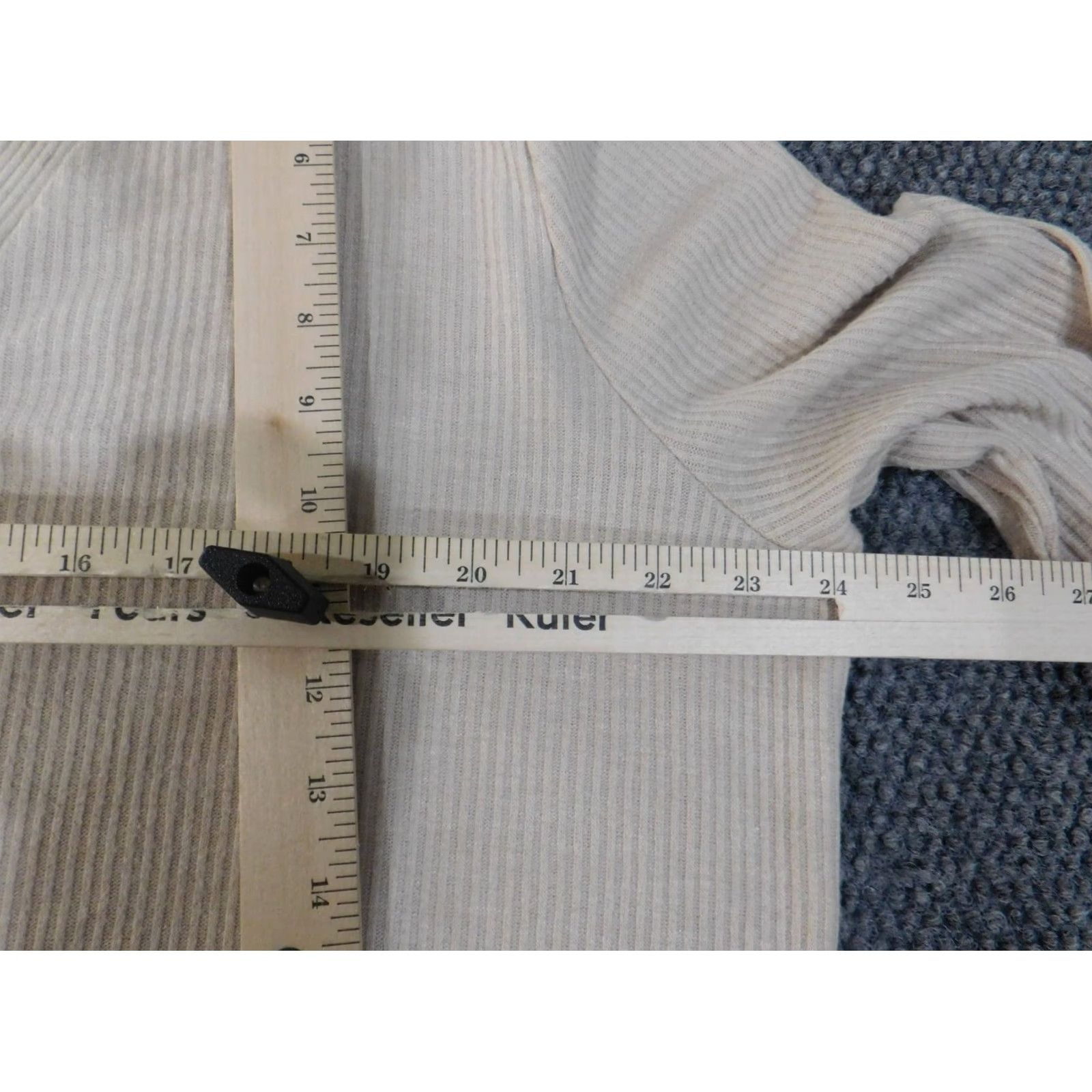 Loft LOFT Cardigan Sweater XL Beige Knit Rib Knit V-Neck Button Womens Stretch Regular Size XL / US 12-14 / IT 48-50 - 7 Thumbnail