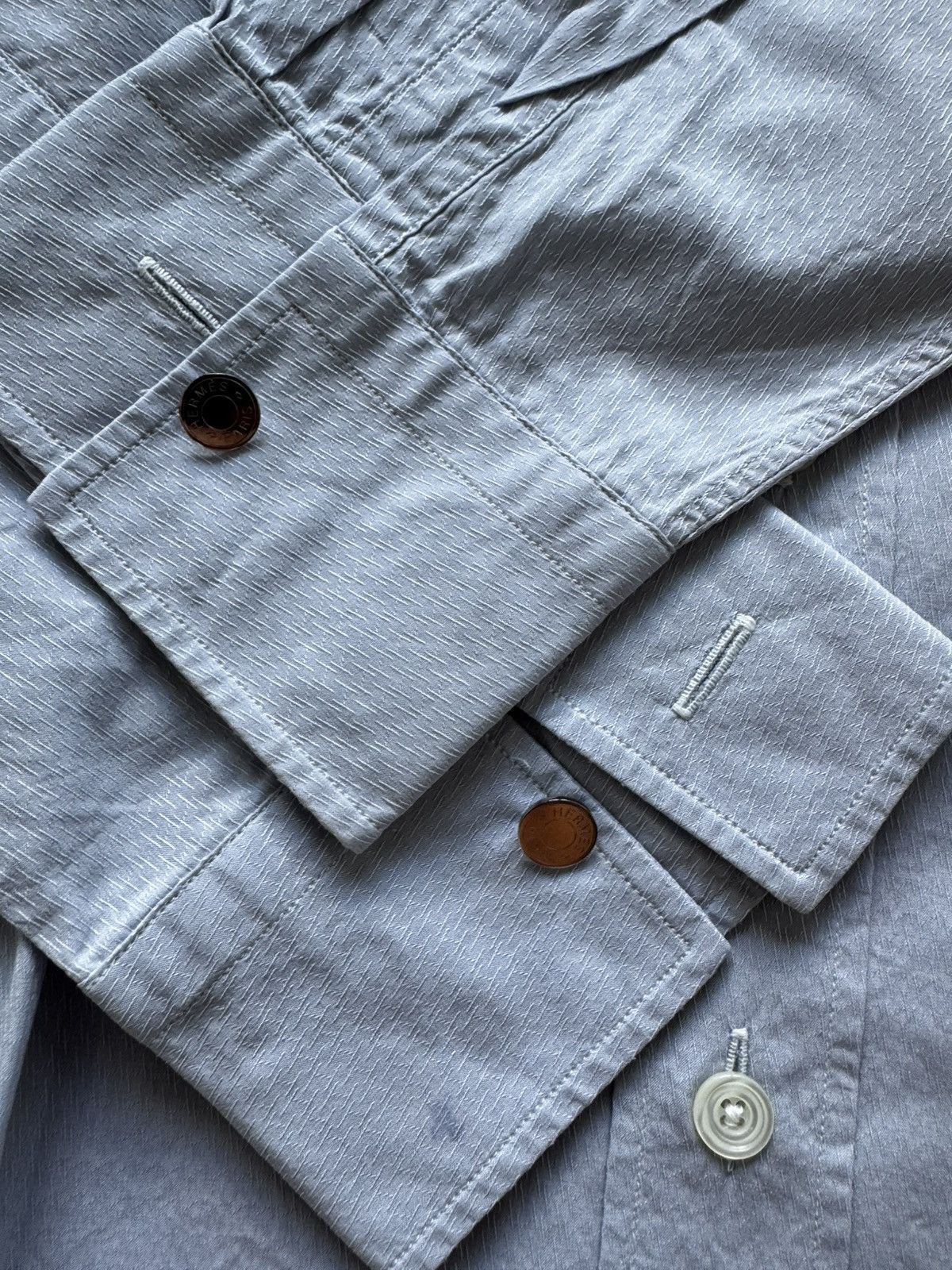 Hermes Hermes Button Up Shirt Clou de Selle Cuff Size US L / EU 52-54 / 3 - 3 Thumbnail