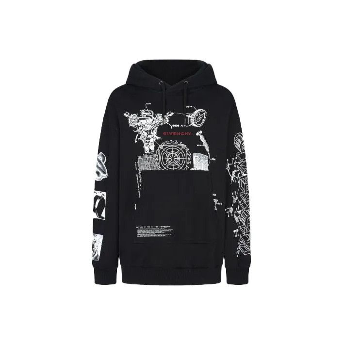 Givenchy Givenchy Logo Tech Print Men's Hooded Sweatshirt Size US S / EU 44-46 / 1 - 1 Thumbnail