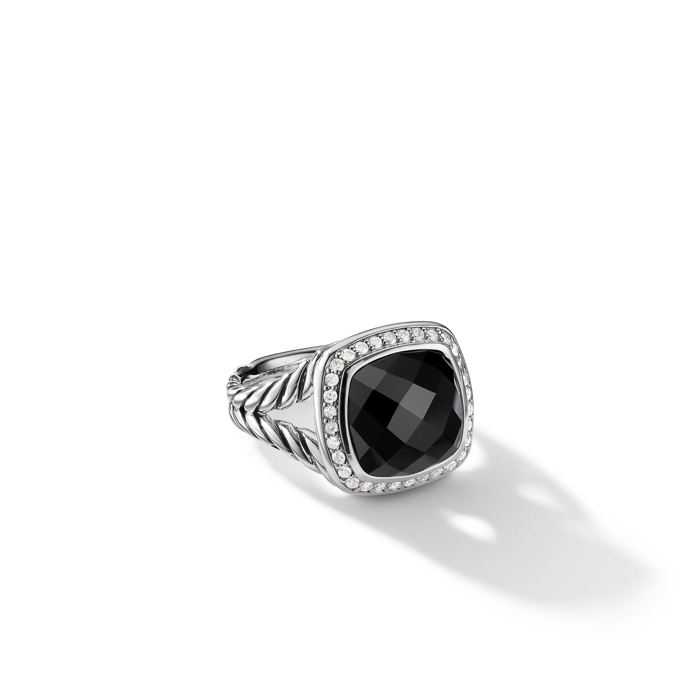 David Yurman o1w1db10525 R12308D Ring in Silver with Onyx and Diamond Size ONE SIZE - 1 Thumbnail