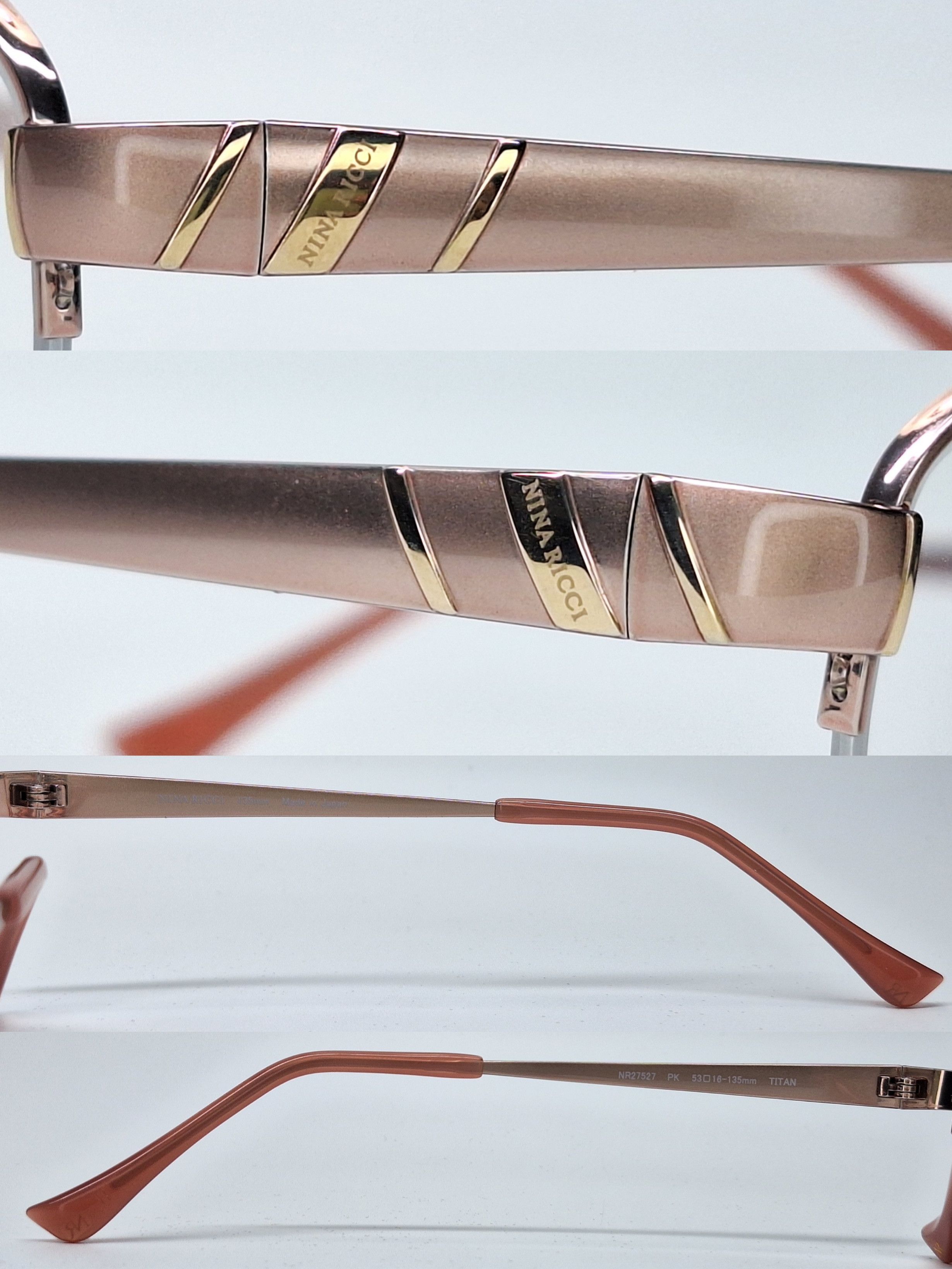 Nina Ricci NINA RICCI NR27527 Pink Gold Titan Half-Rimless Eyeglasses Size ONE SIZE - 6 Thumbnail
