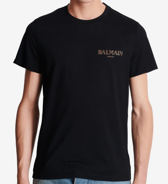 Balmain BNWT AW25 BALMAIN VINTAGE GOLD LOGO BLACK TSHIRT M Size US M / EU 48-50 / 2 - 13 Thumbnail