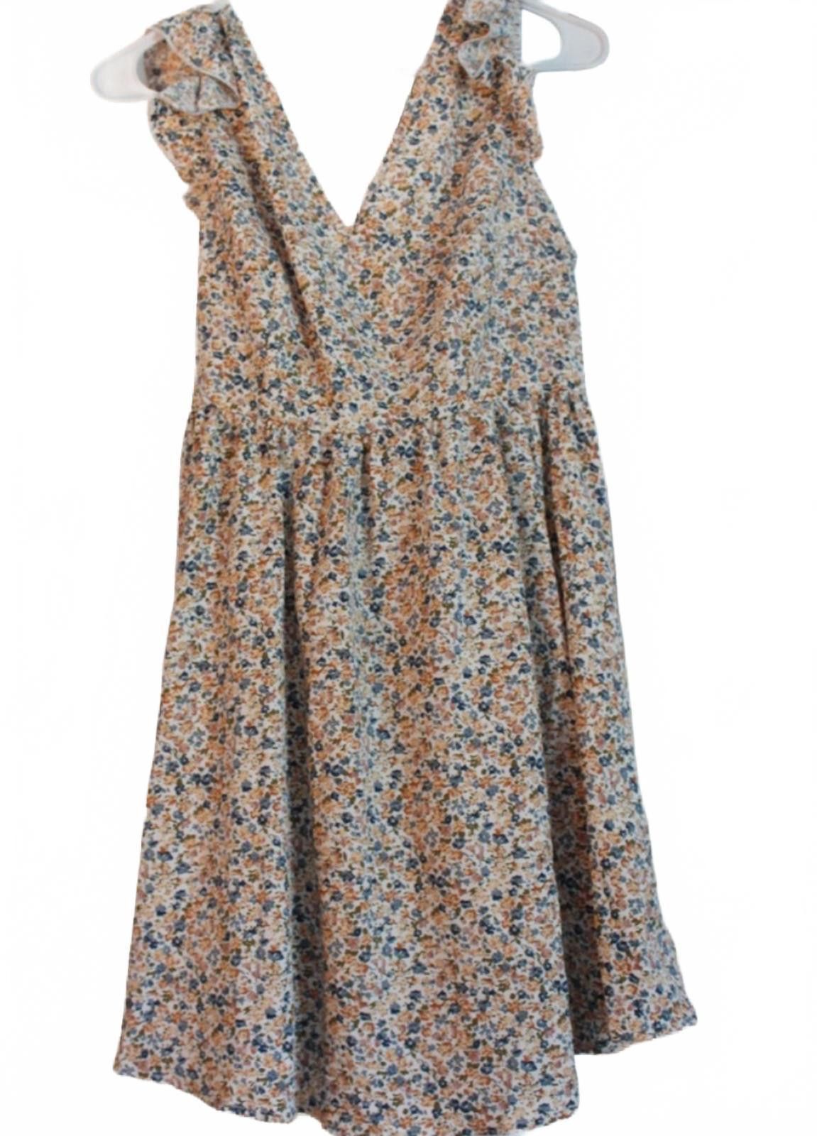 Shein SHEIN NWOT Floral Print Ruffle Sleeve Dress V-Neck Small Size S / US 4 / IT 40 - 1 Thumbnail