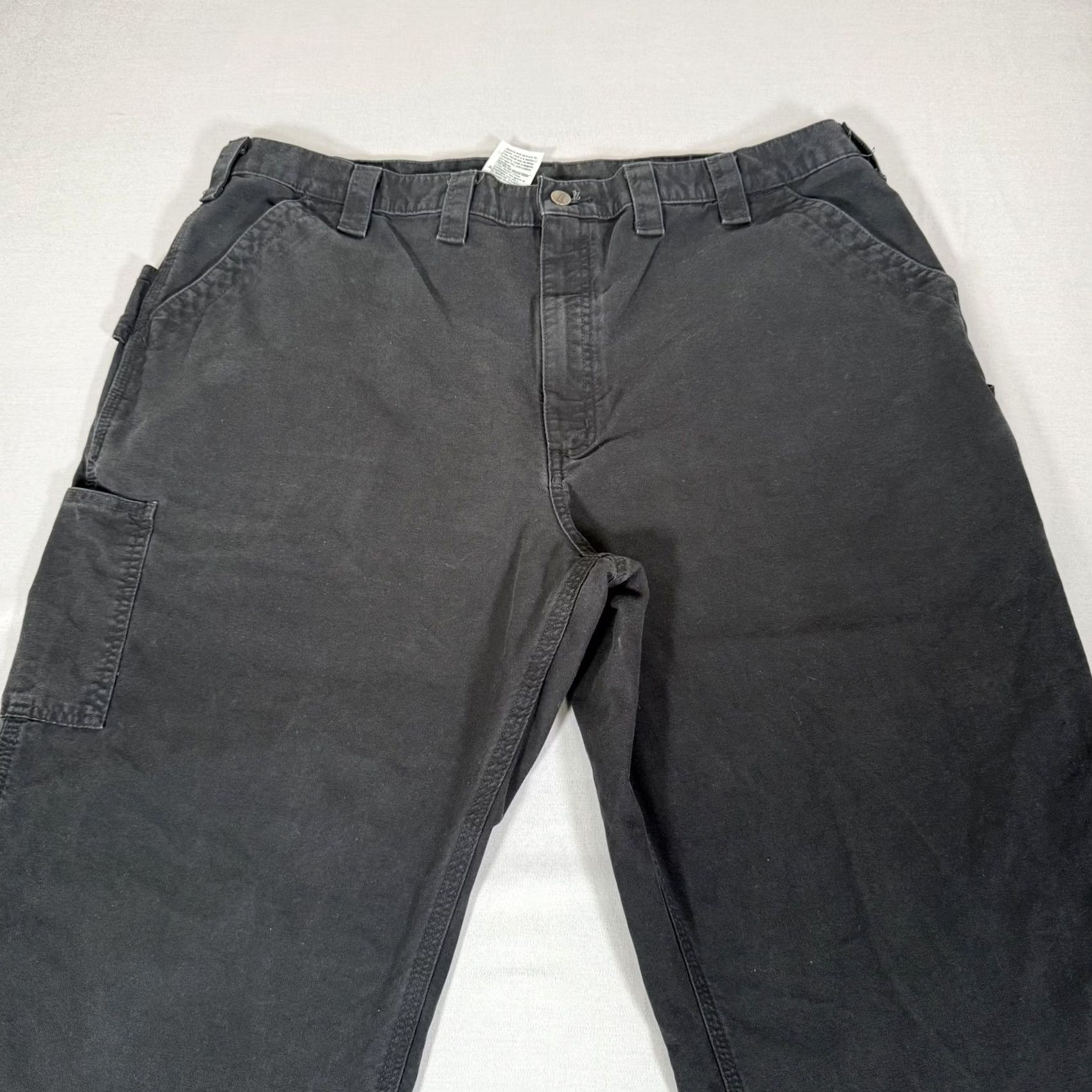Carhartt Carhartt Pants Mens 44x32 Black Canvas Carpenter Relaxed Fit Workwear B151 BLK Size US 44 / EU 60 - 2 Thumbnail