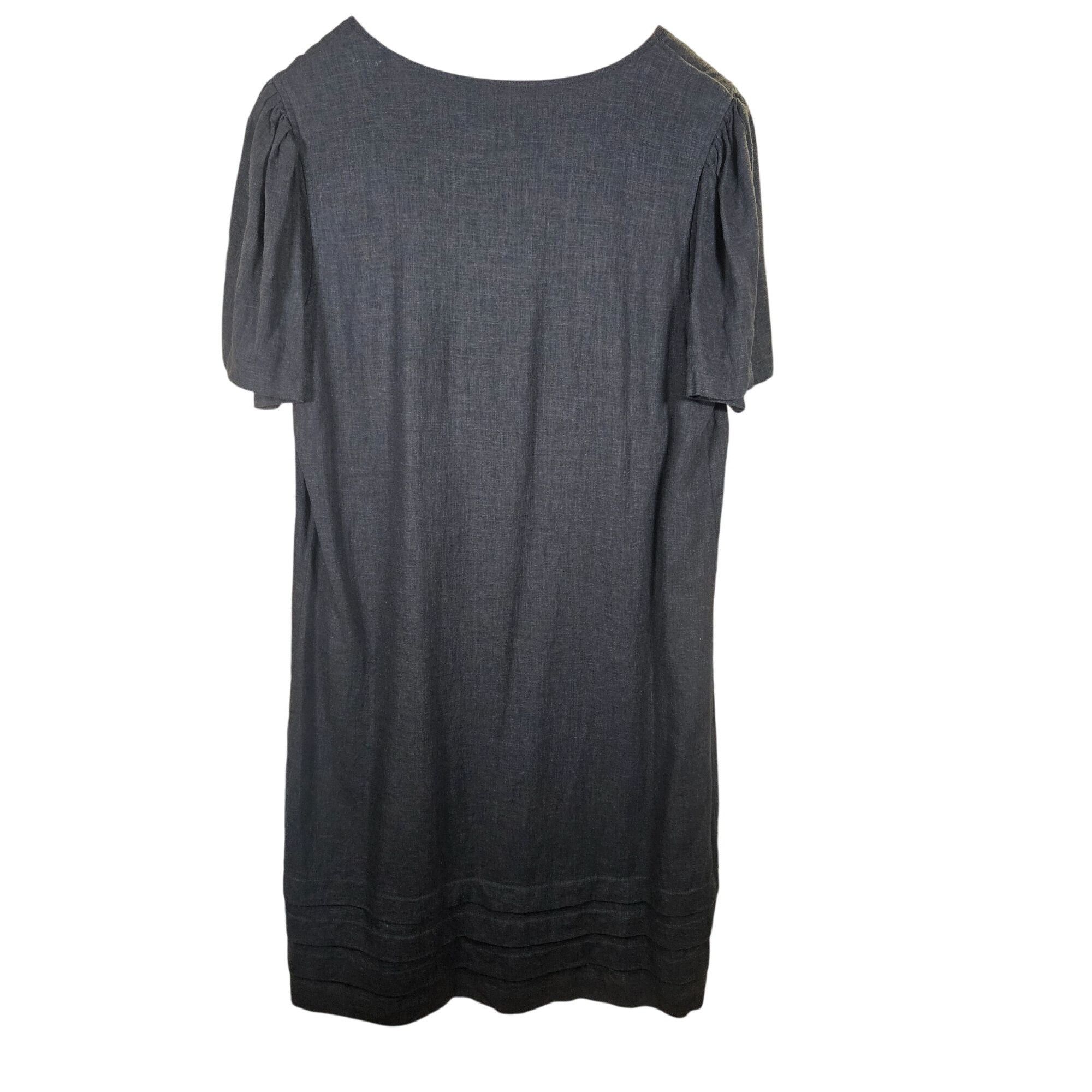 Nicole Miller Nicole Miller Wn Linen Mini Dress Charcoal L Quiet Luxury Mi Size L / US 10 / IT 46 - 3 Thumbnail